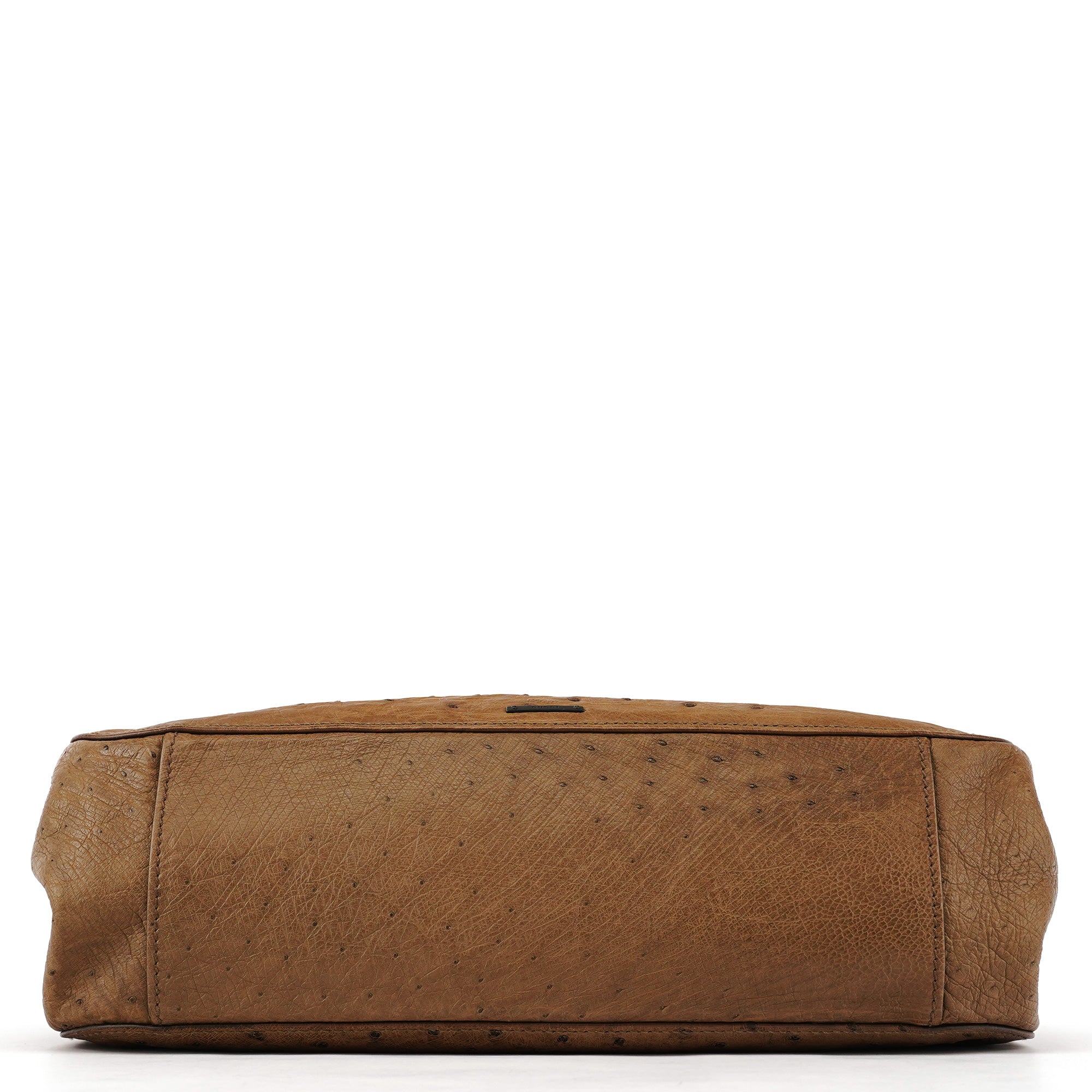2003 Brown Ostrich Leather Shoulder Bag