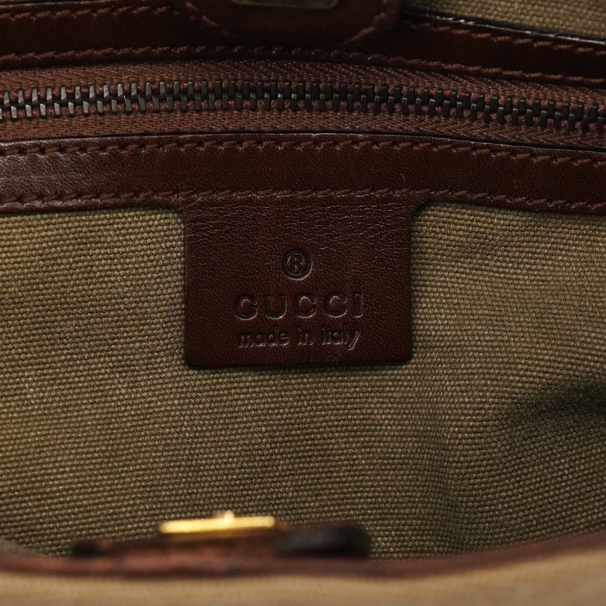 2003 Khaki Canvas Bamboo Shoulder Bag