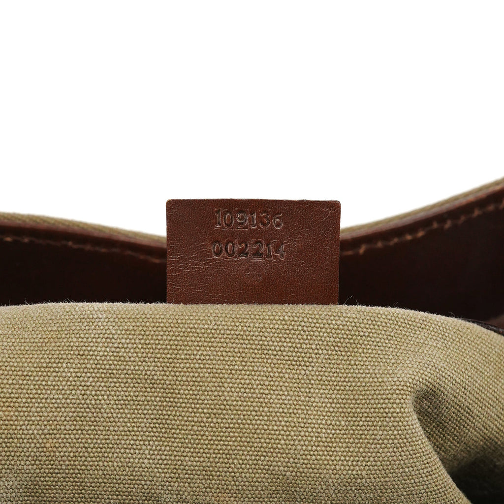2003 Khaki Canvas Bamboo Shoulder Bag