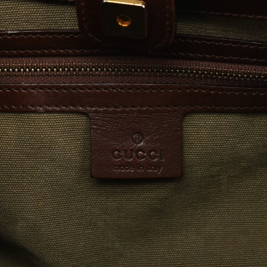 2003 Khaki Canvas Bamboo Shoulder Bag