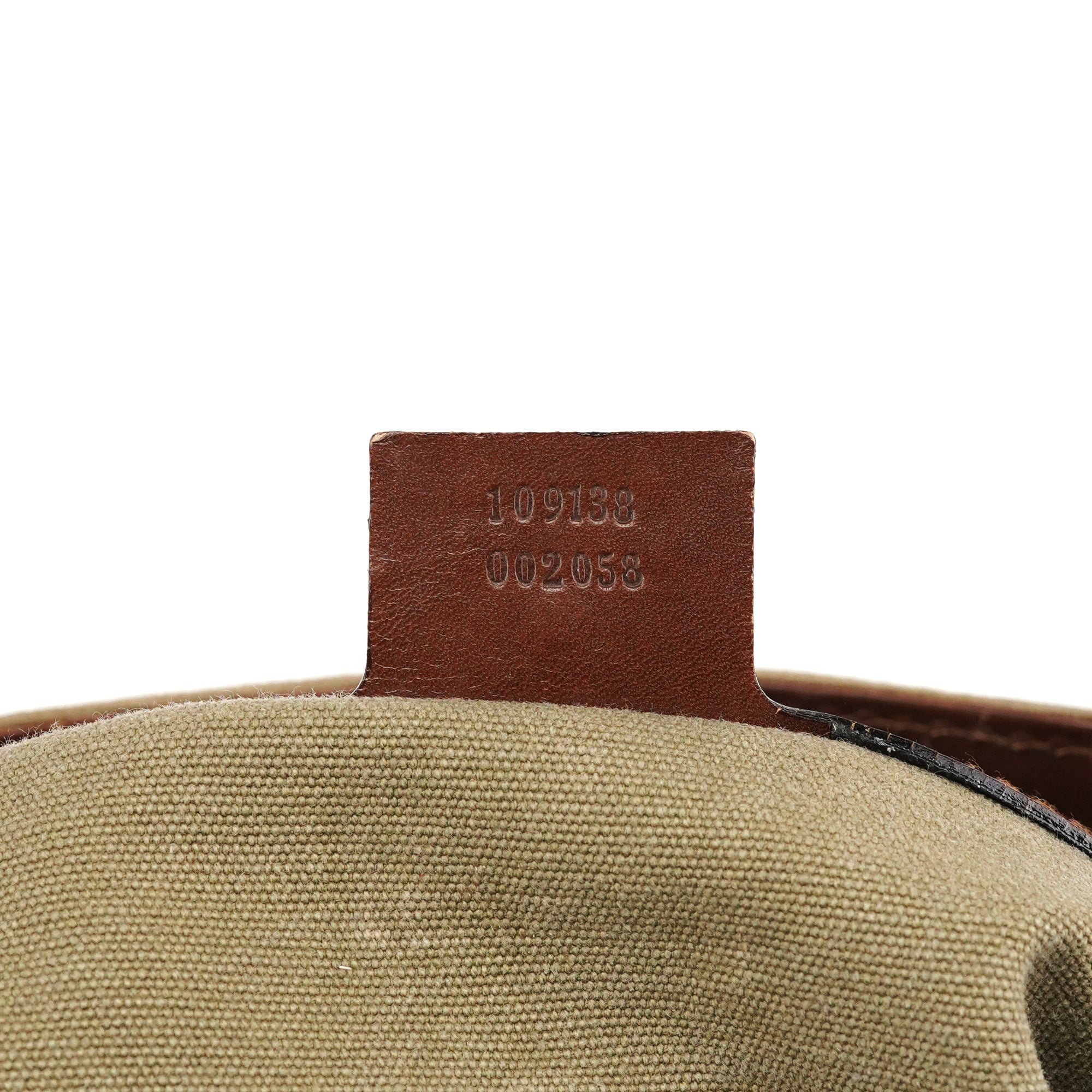 2003 Khaki Canvas Bamboo Tote Bag