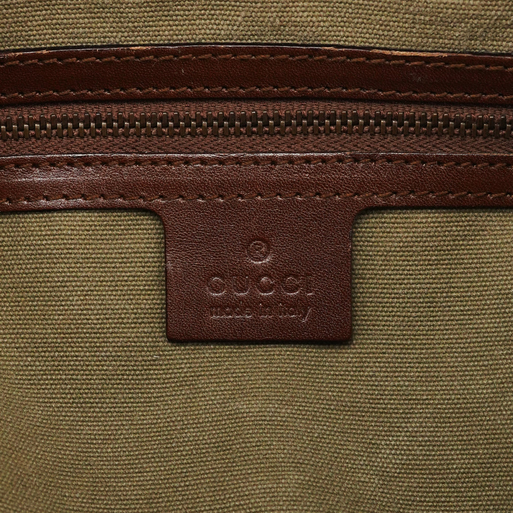 2003 Khaki Canvas Bamboo Tote Bag