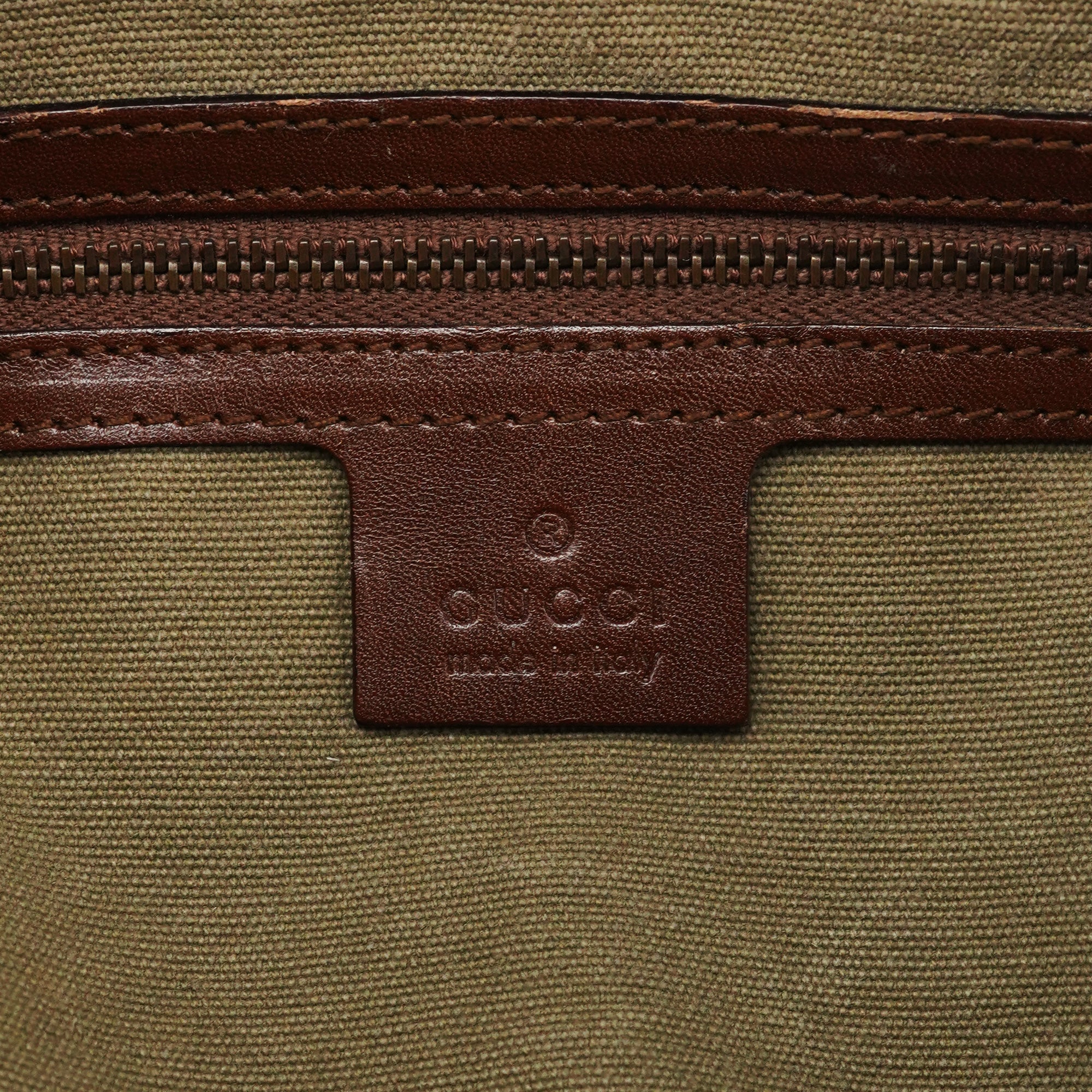 2003 Khaki Canvas Bamboo Tote Bag