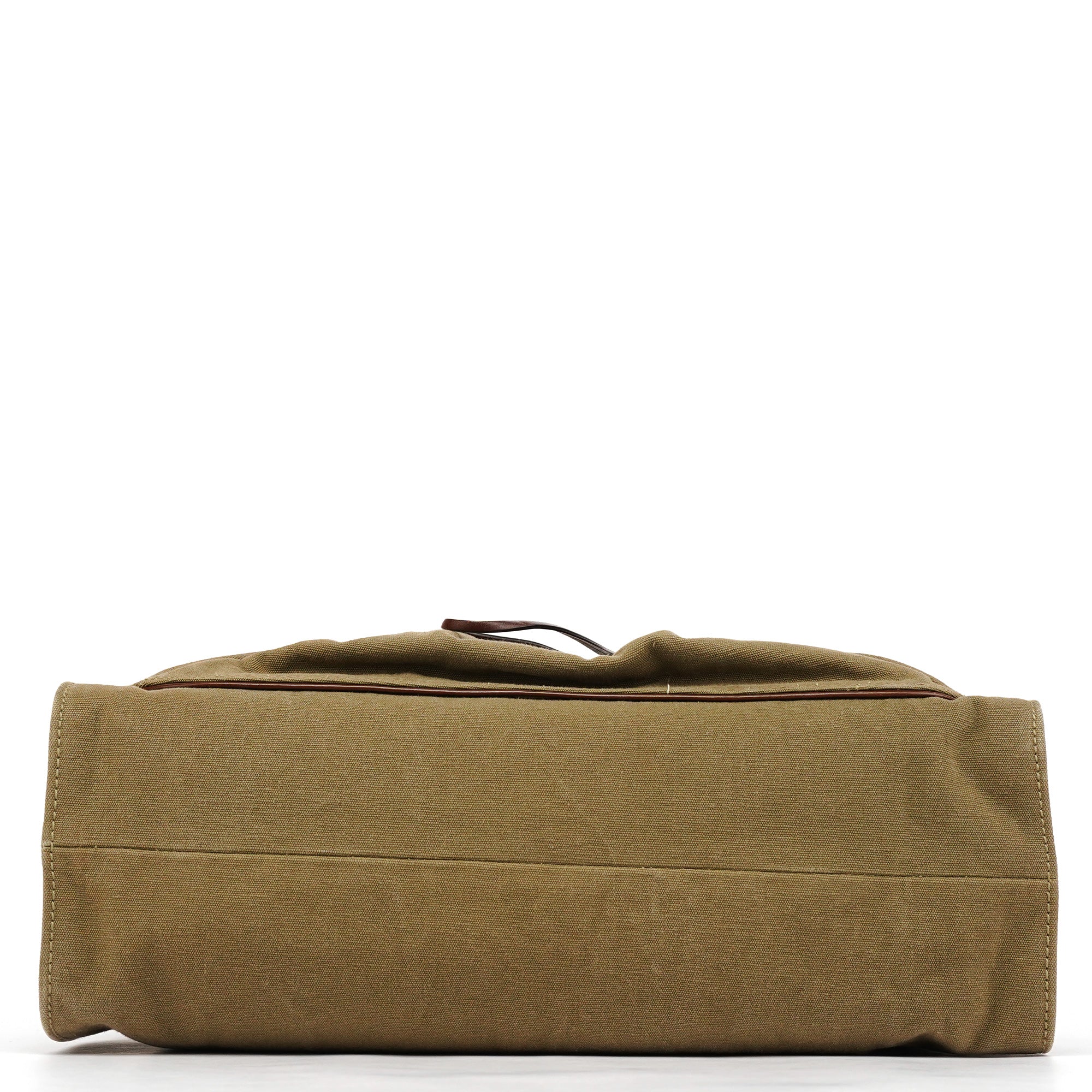 2003 Khaki Canvas Bamboo Tote Bag