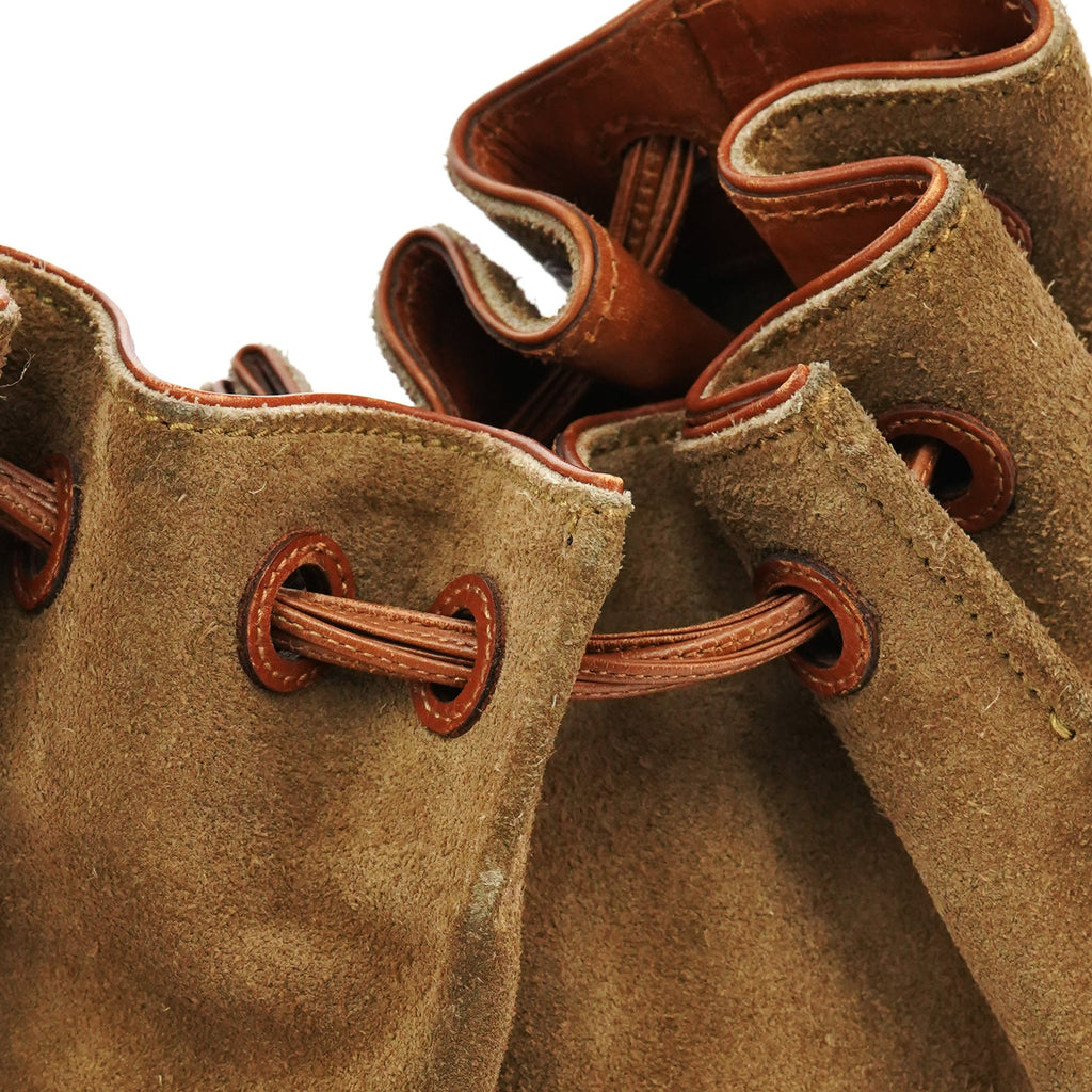 2003 Khaki Suede Drawstring Shoulder Bag