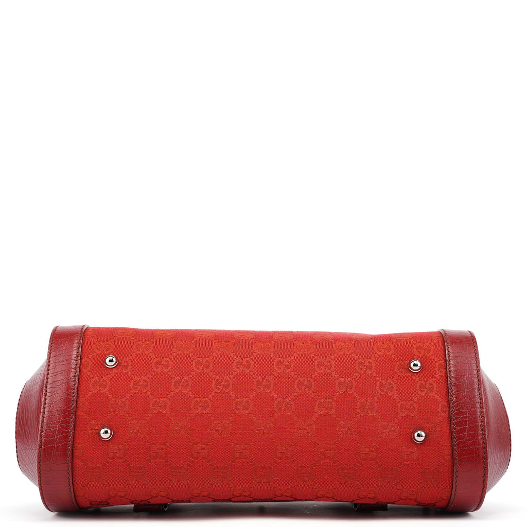 2003 Red GG Bamboo Shoulder Bag