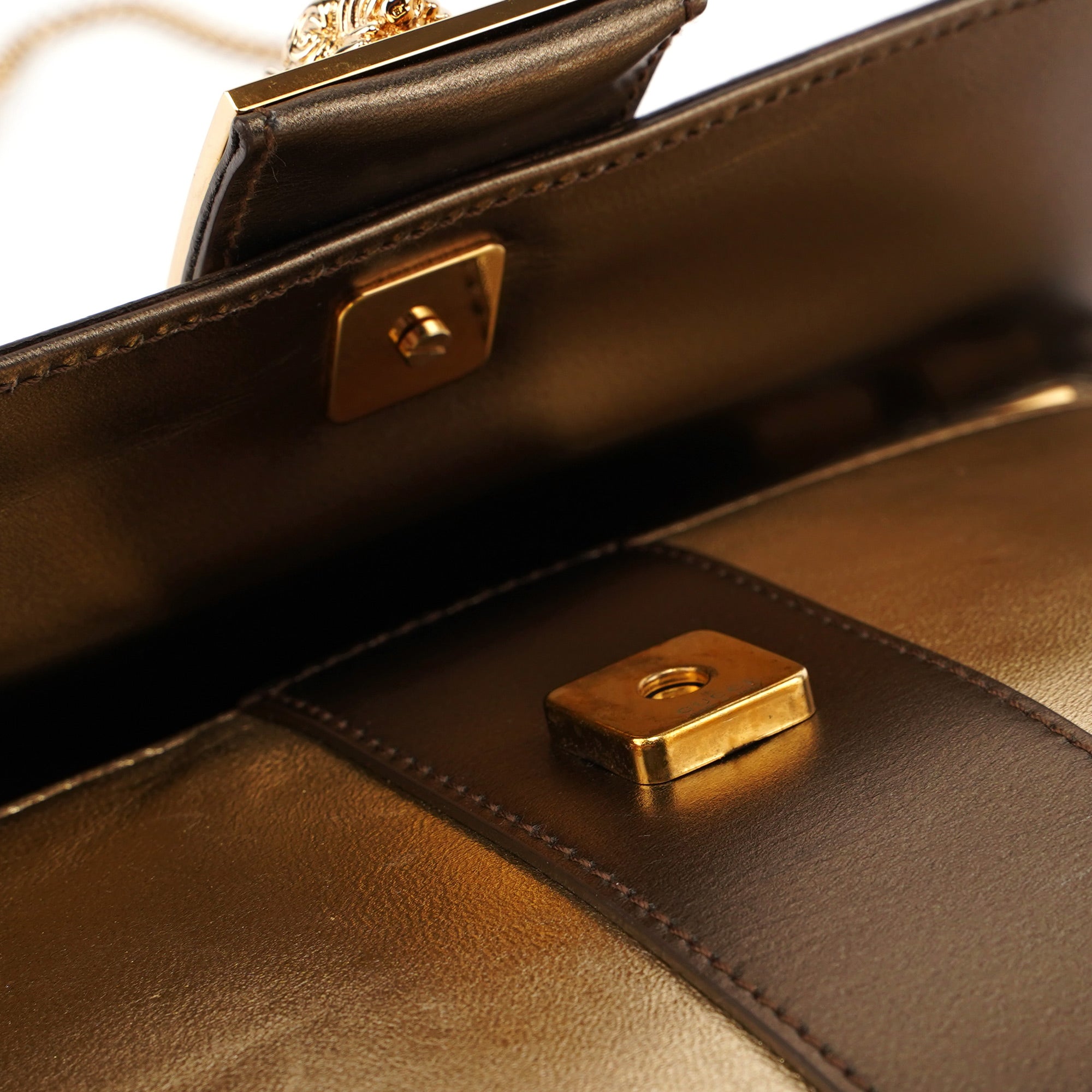 2004 Golden Calfskin Tiger Shoulder Bag