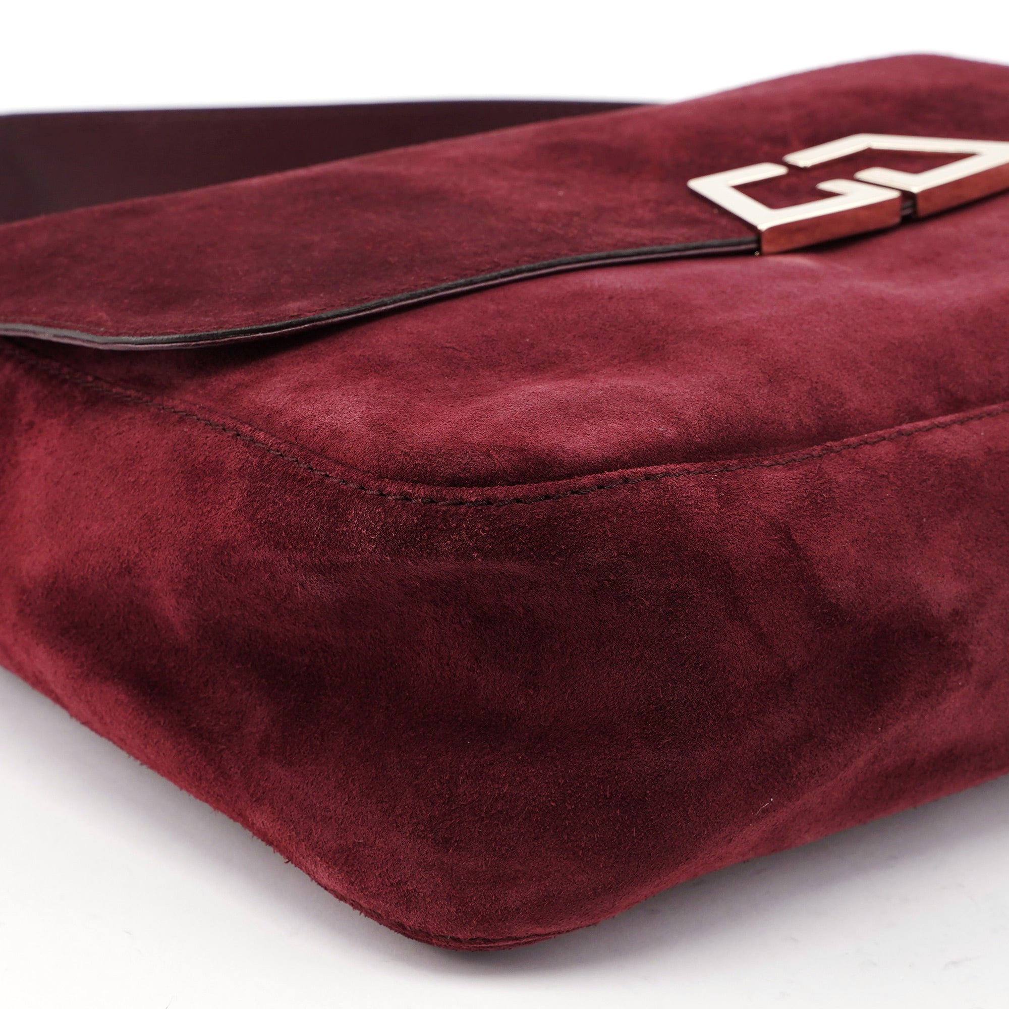 248045 Burgundy Suede GG Shoulder Bag
