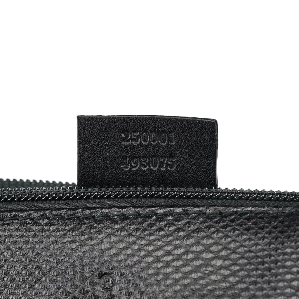 250001 Black Lizard Embossed Boat Pochette