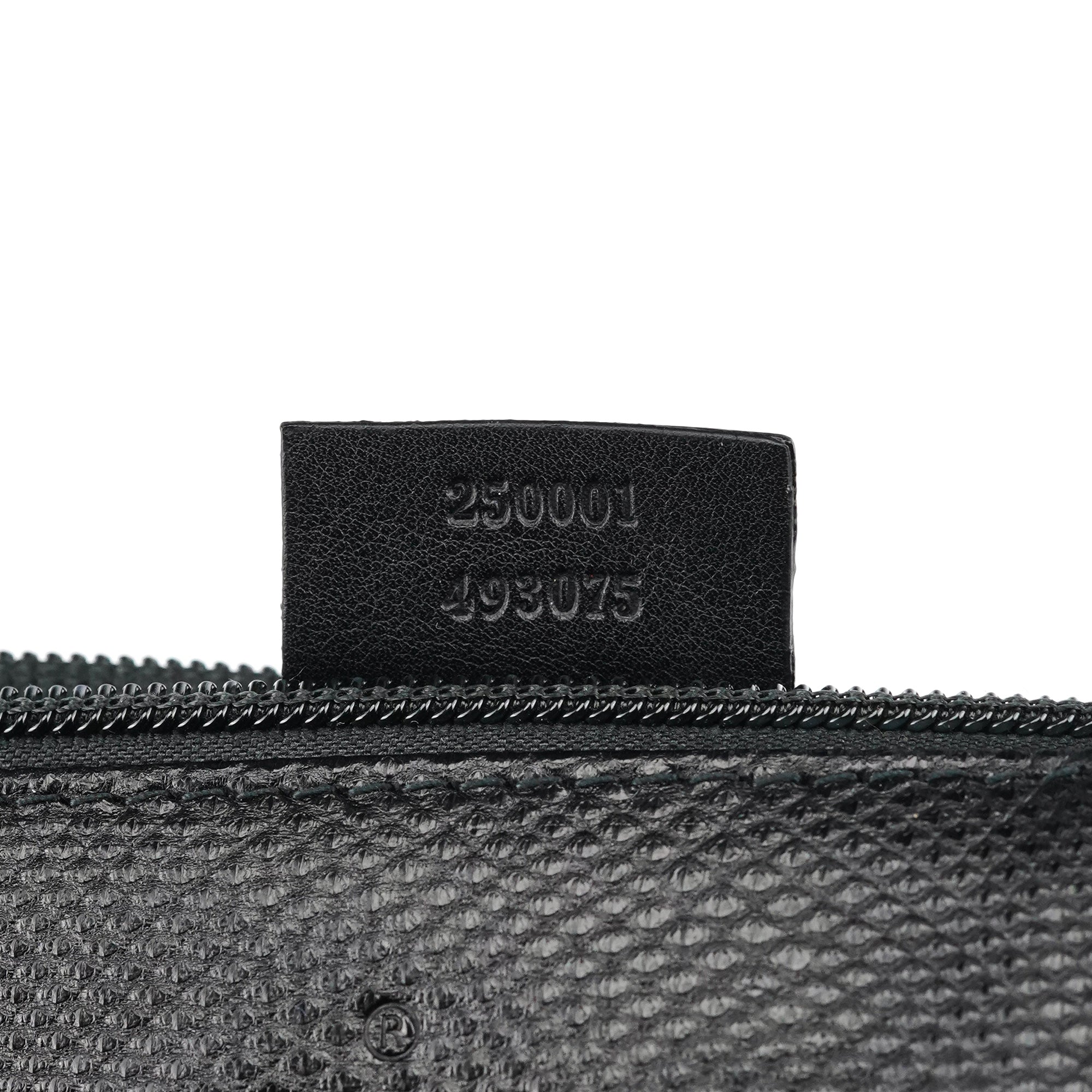 250001 Black Lizard Embossed Boat Pochette