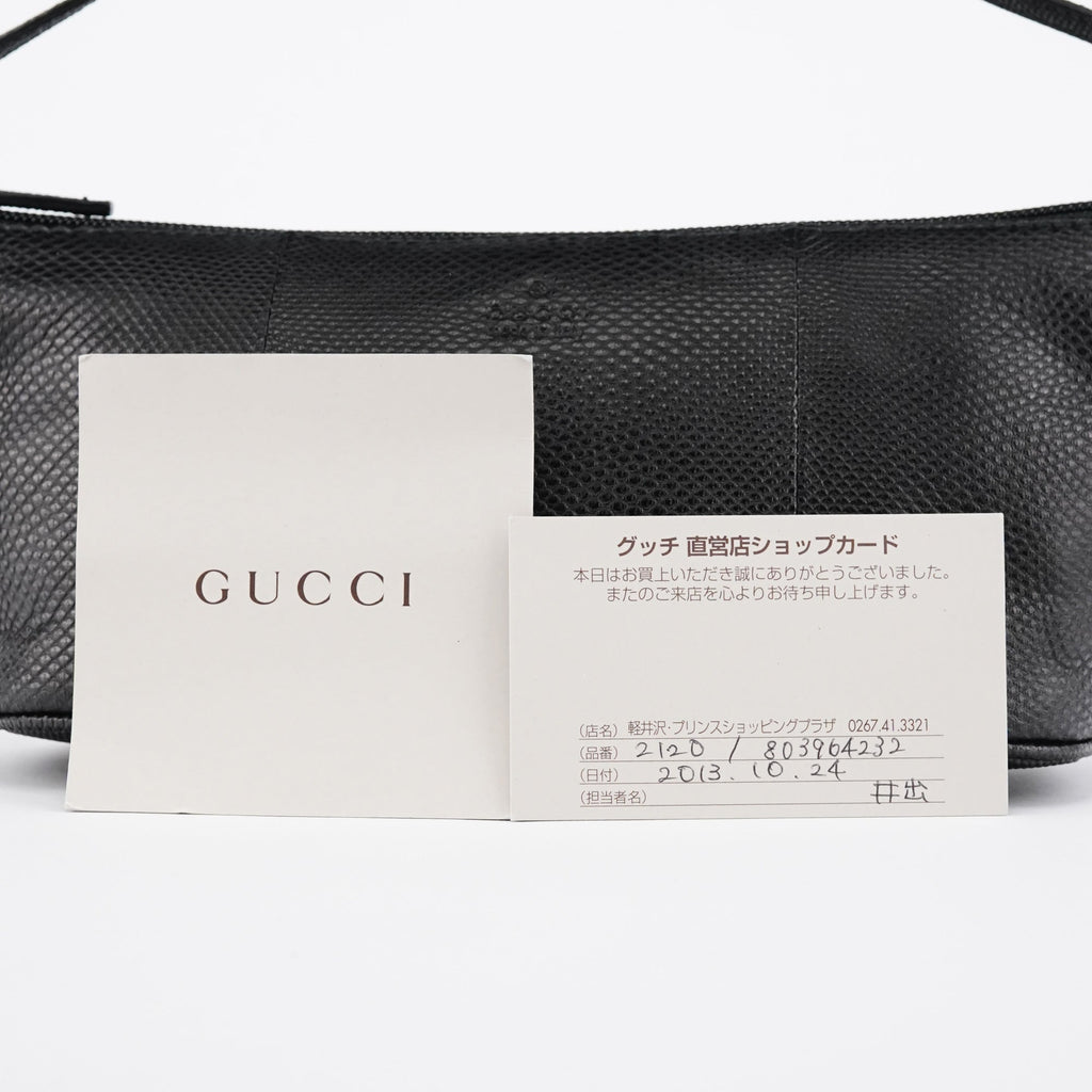 250001 Black Lizard Embossed Boat Pochette
