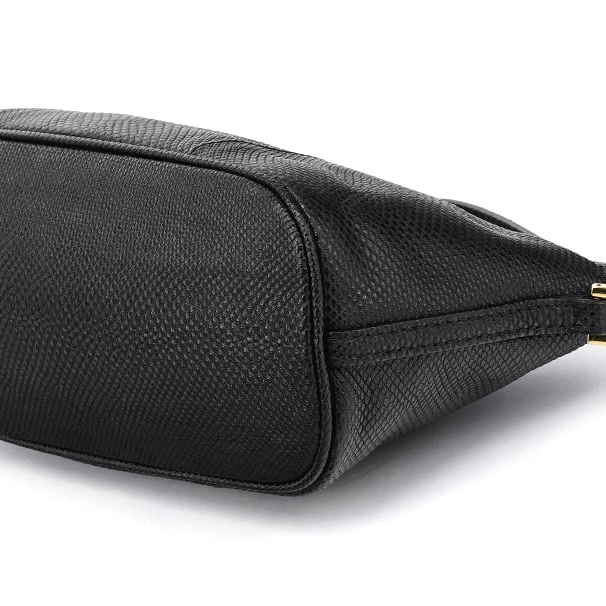 250001 Black Lizard Embossed Boat Pochette