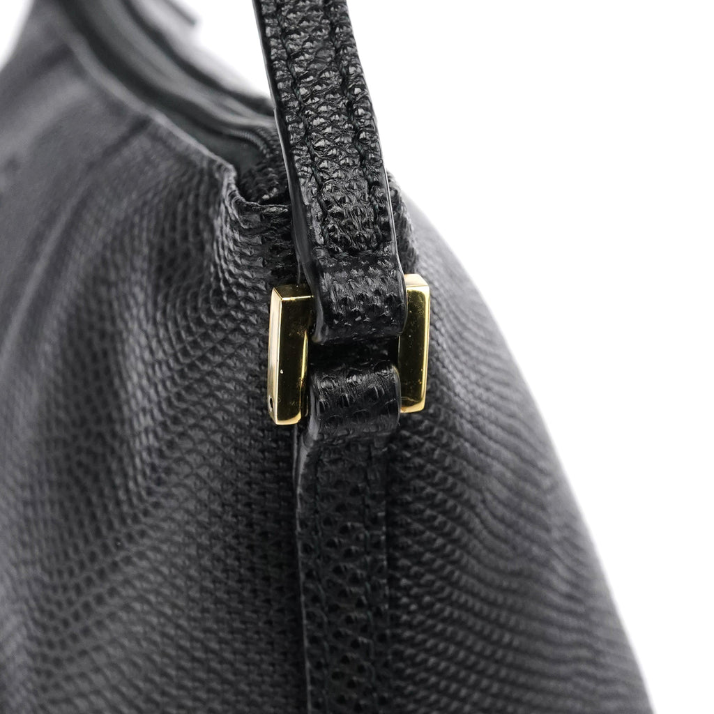 250001 Black Lizard Embossed Boat Pochette