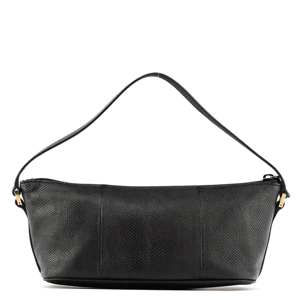 250001 Black Lizard Embossed Boat Pochette