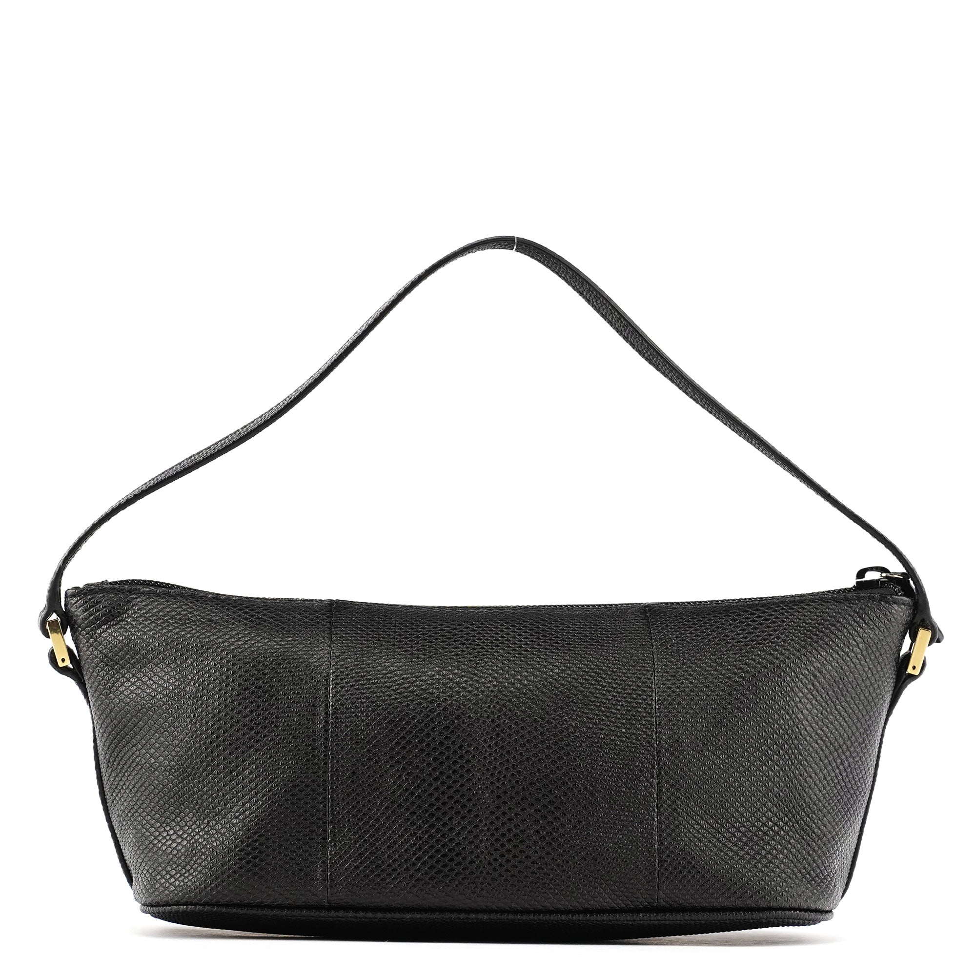 250001 Black Lizard Embossed Boat Pochette