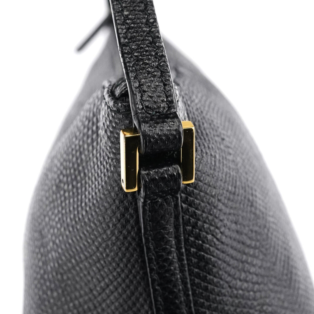 250001 Black Lizard Embossed Boat Pochette