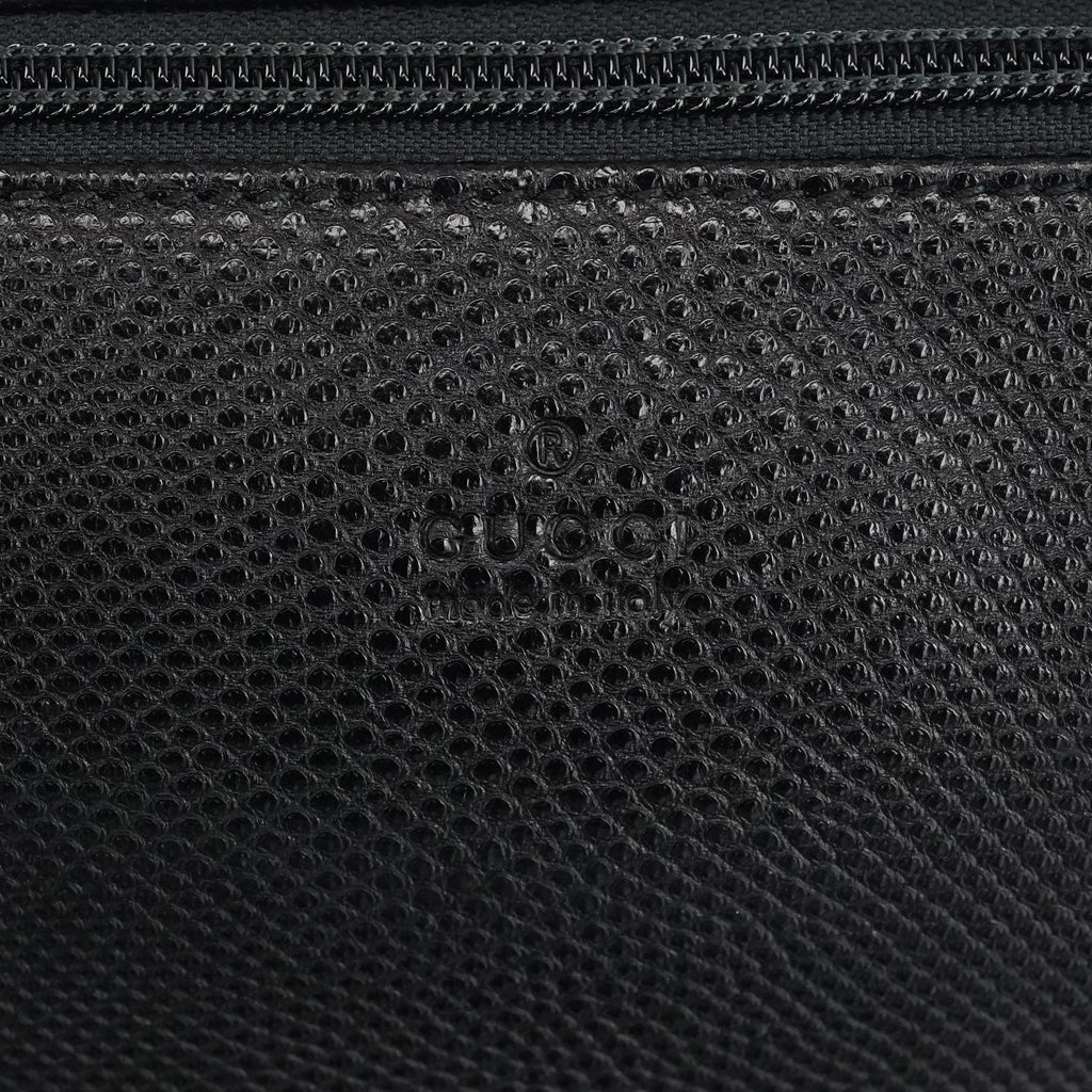 250001 Black Lizard Embossed Boat Pochette