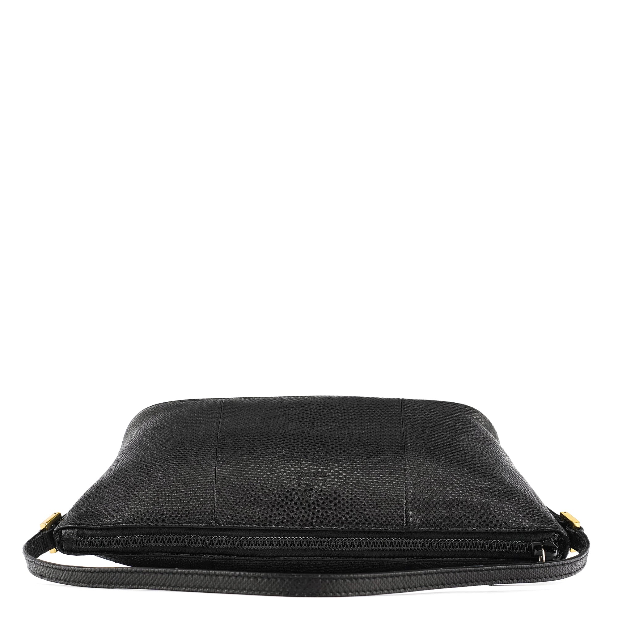 250001 Black Lizard Embossed Boat Pochette