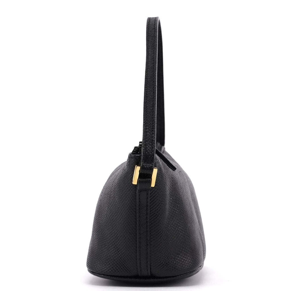 250001 Black Lizard Embossed Boat Pochette