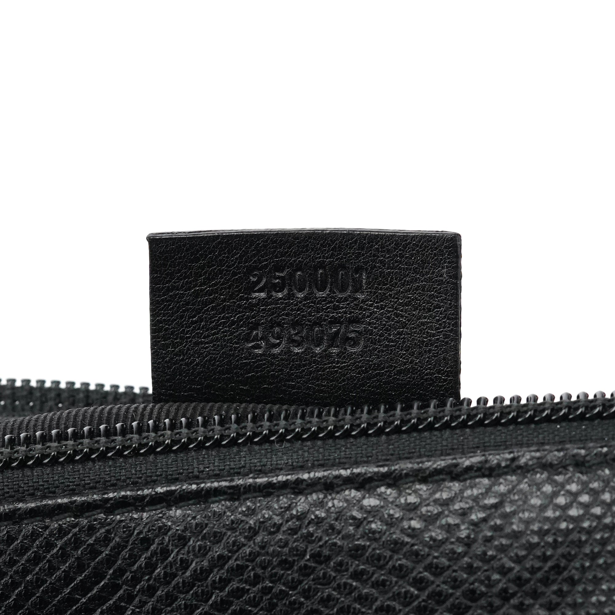 250001 Black Lizard Embossed Leather Boat Pochette