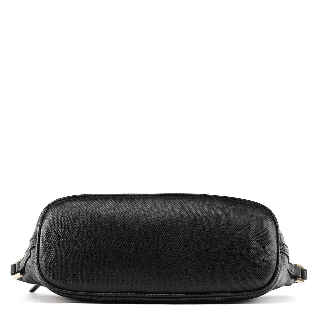 250001 Black Lizard Embossed Leather Boat Pochette