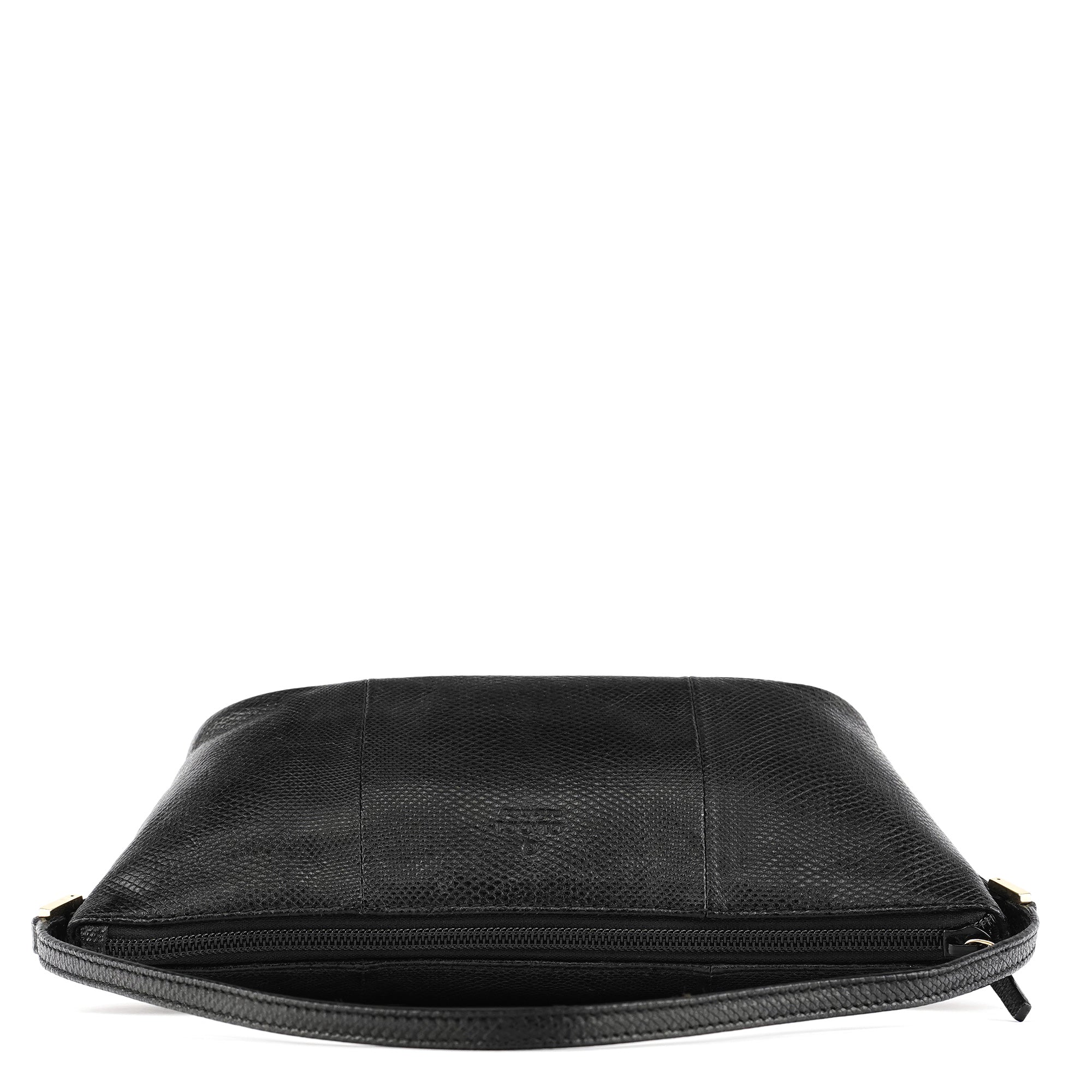 250001 Black Lizard Embossed Leather Boat Pochette