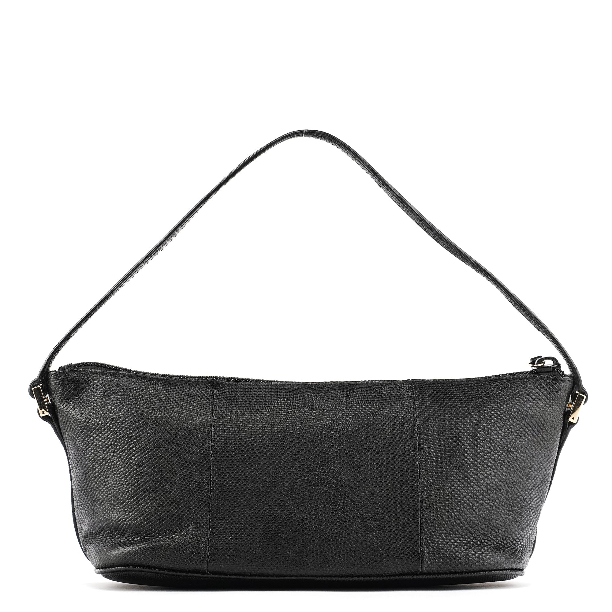 250001 Black Lizard Embossed Leather Boat Pochette