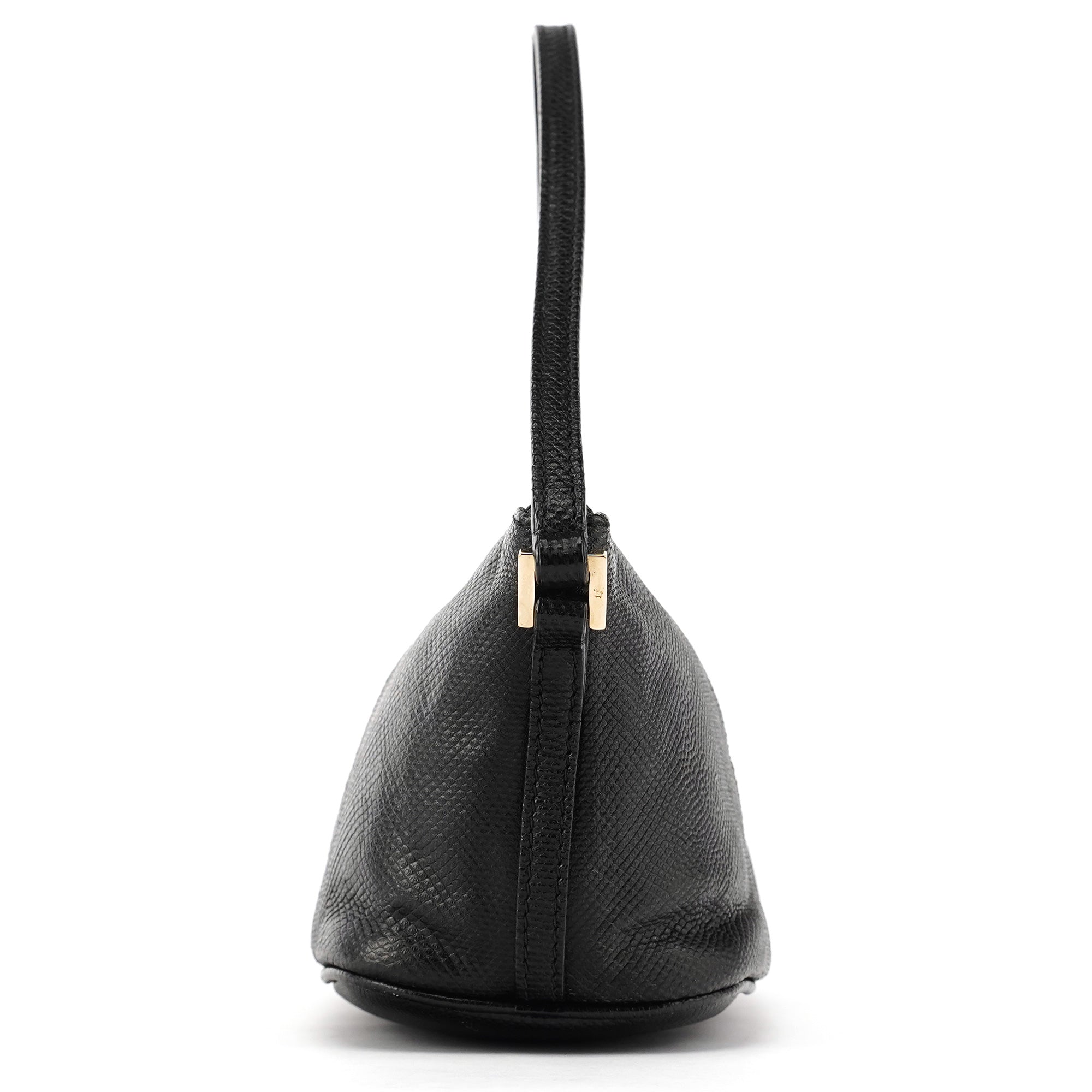 250001 Black Lizard Embossed Leather Boat Pochette