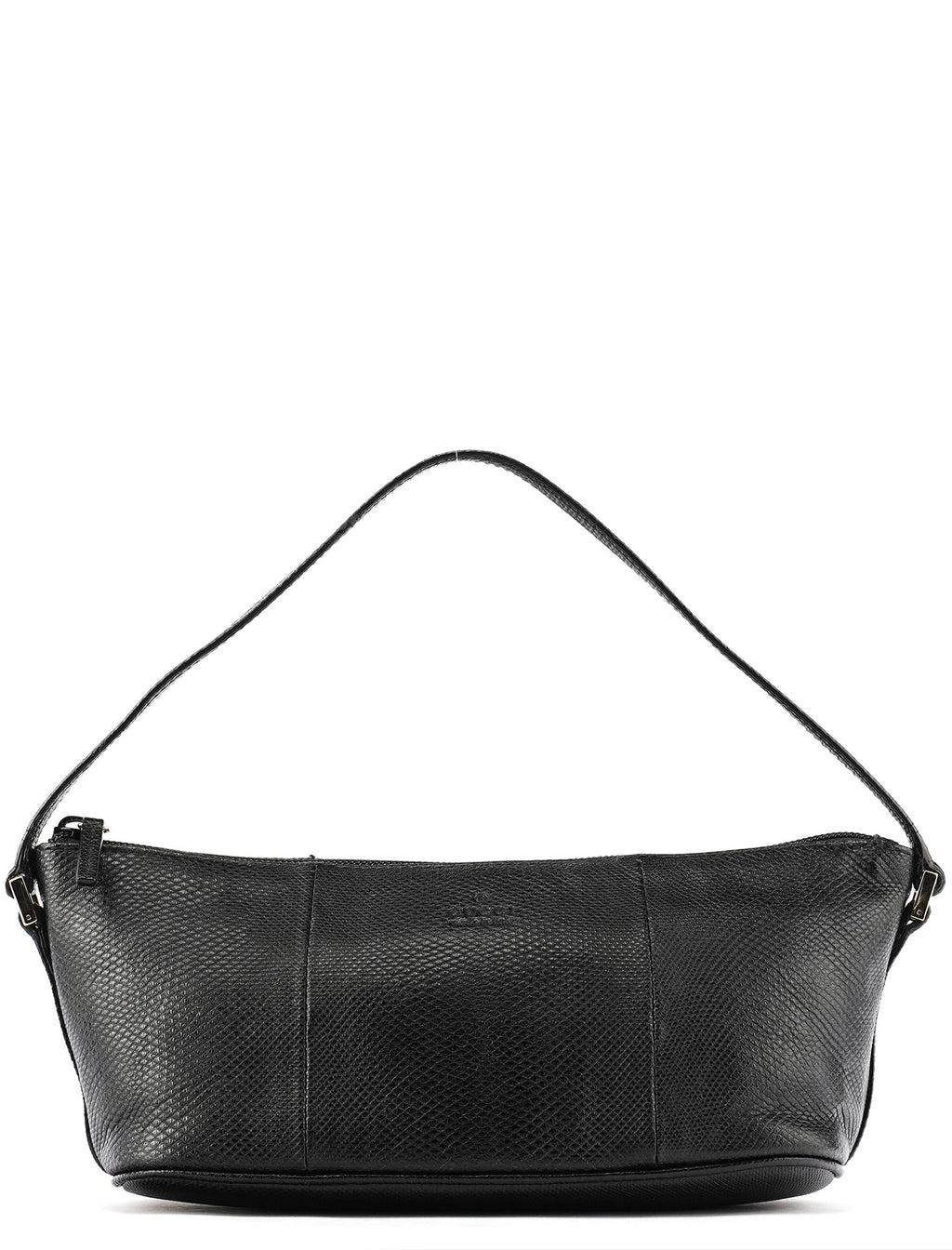 250001 Black Lizard Embossed Leather Boat Pochette