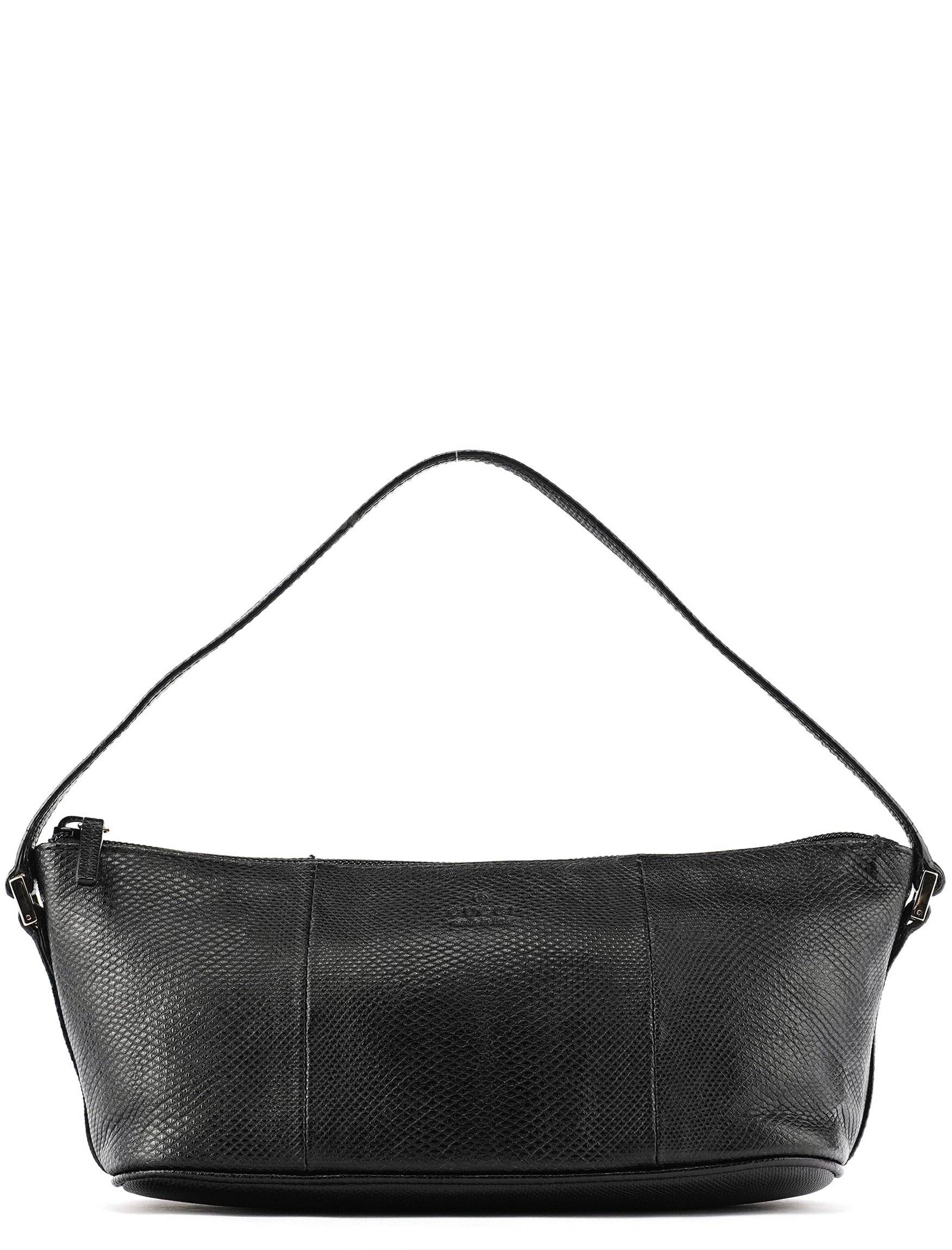 250001 Black Lizard Embossed Leather Boat Pochette