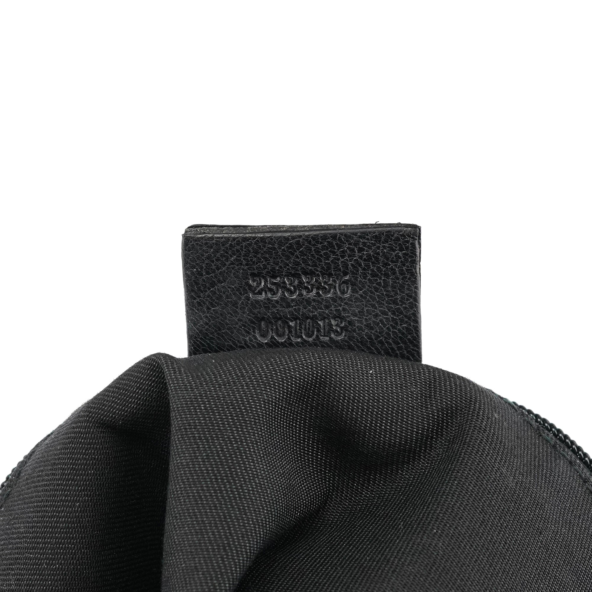253336 Black GG Embossed Leather Shoulder Bag