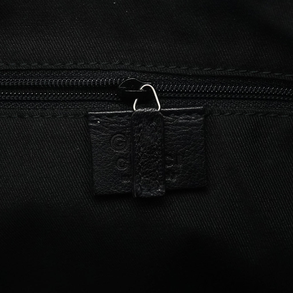 253336 Black GG Embossed Leather Shoulder Bag
