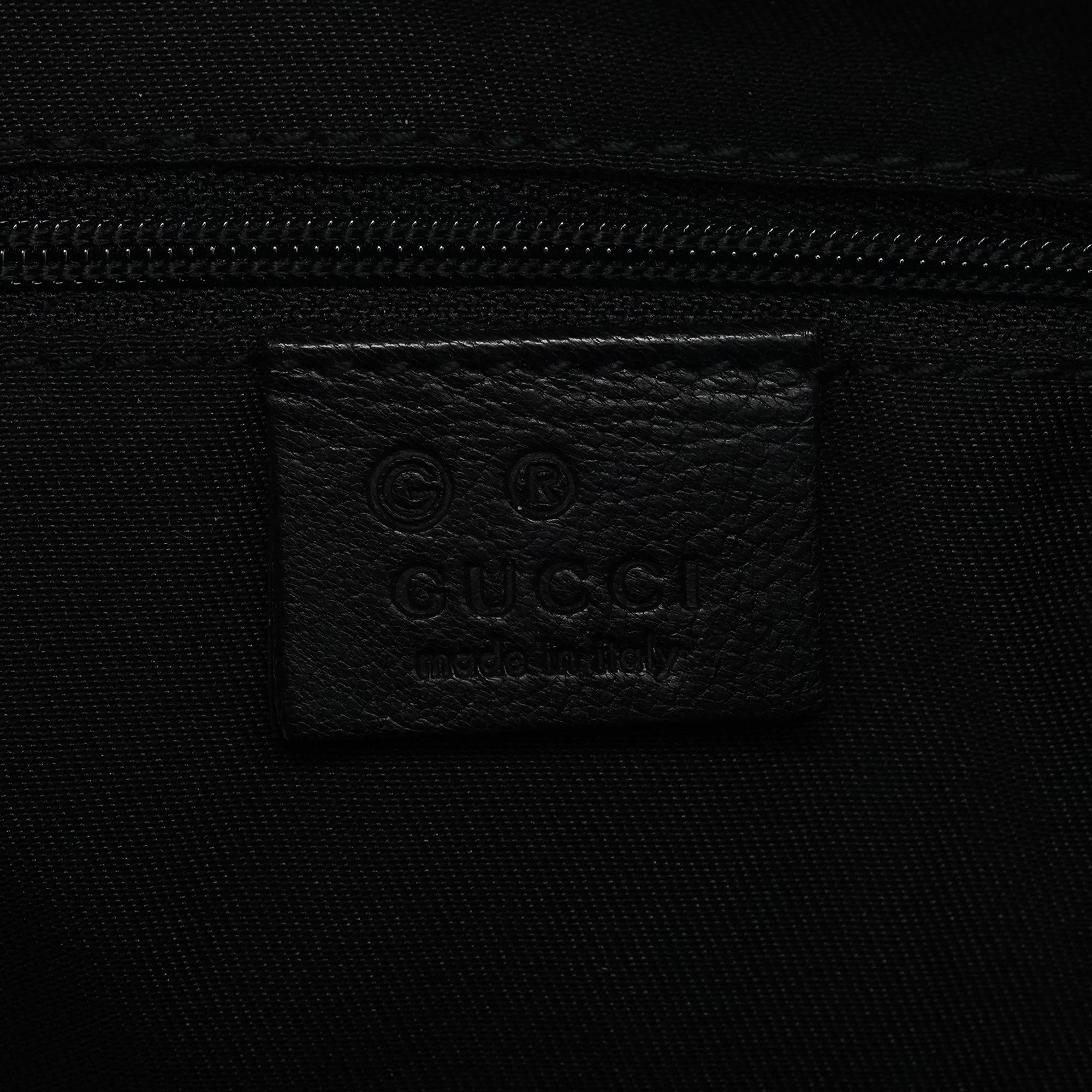 253336 Black GG Embossed Leather Shoulder Bag