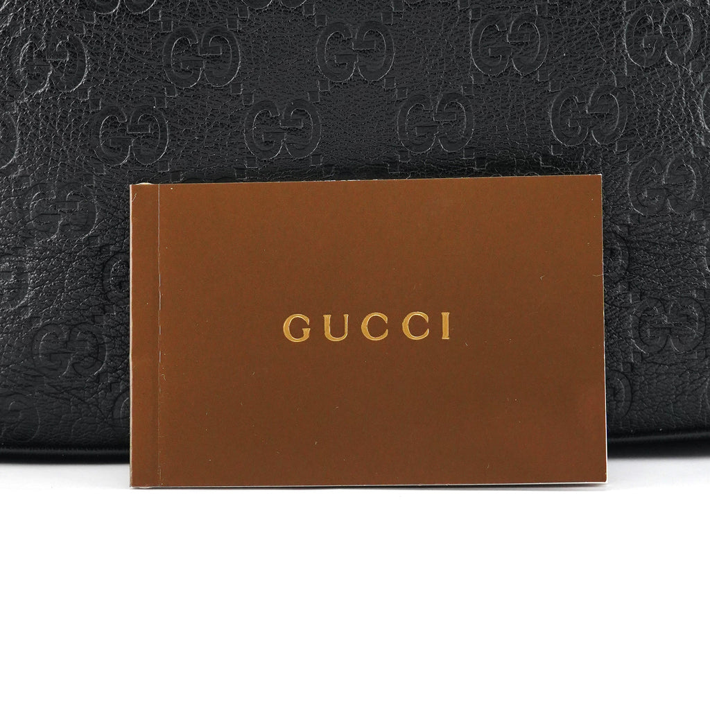 253336 Black GG Embossed Leather Shoulder Bag