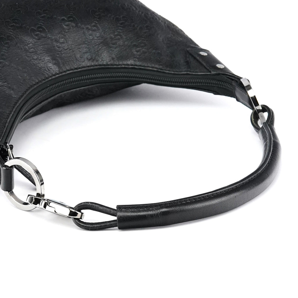 253336 Black GG Embossed Leather Shoulder Bag