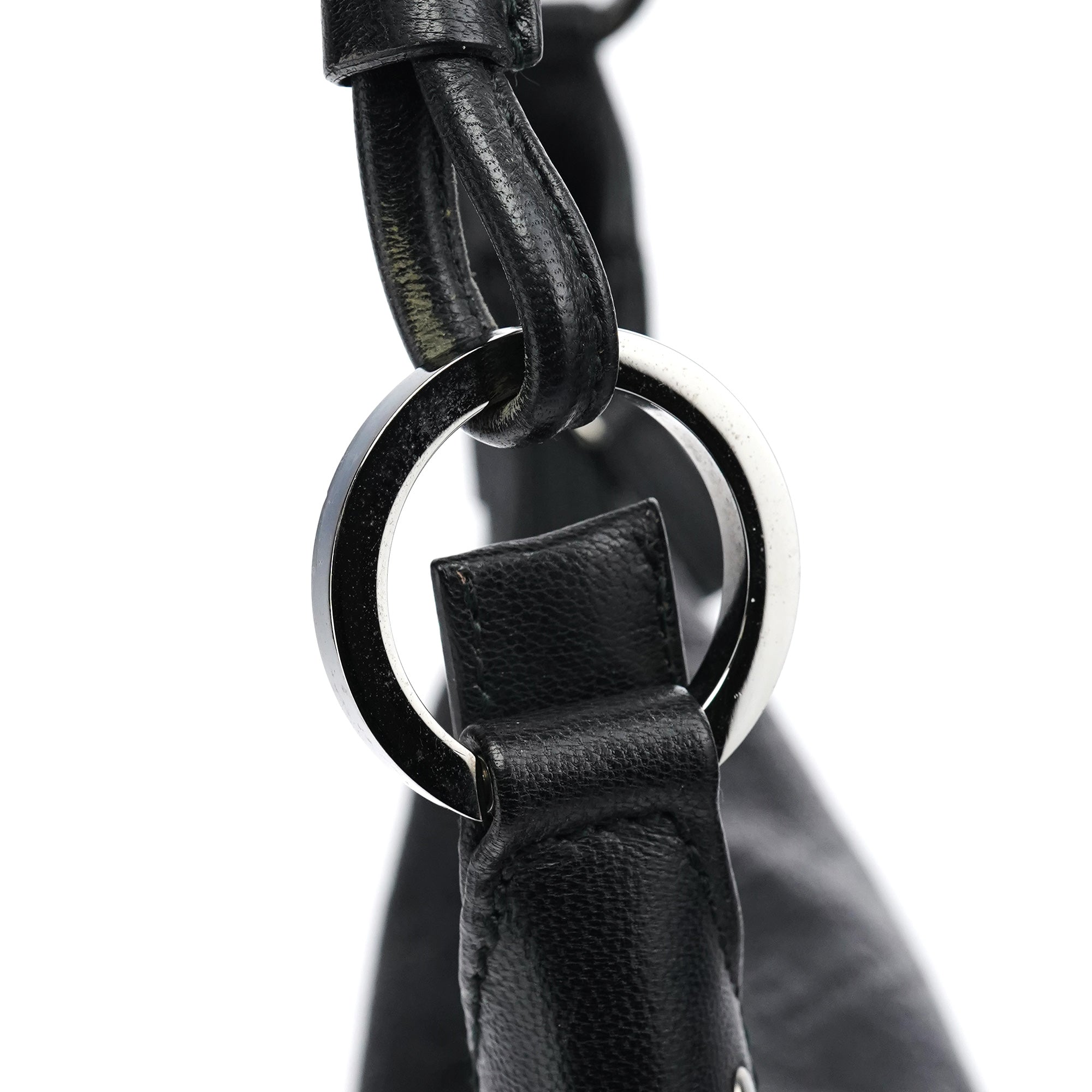 253336 Black GG Embossed Leather Shoulder Bag