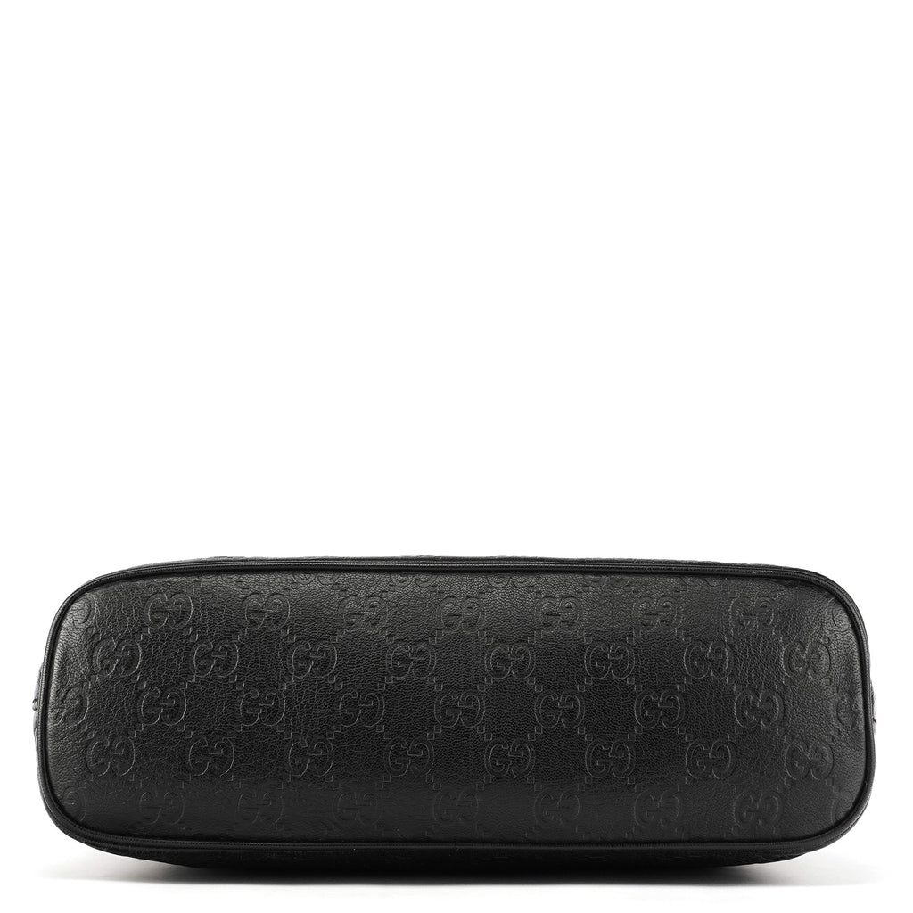 253336 Black GG Embossed Leather Shoulder Bag