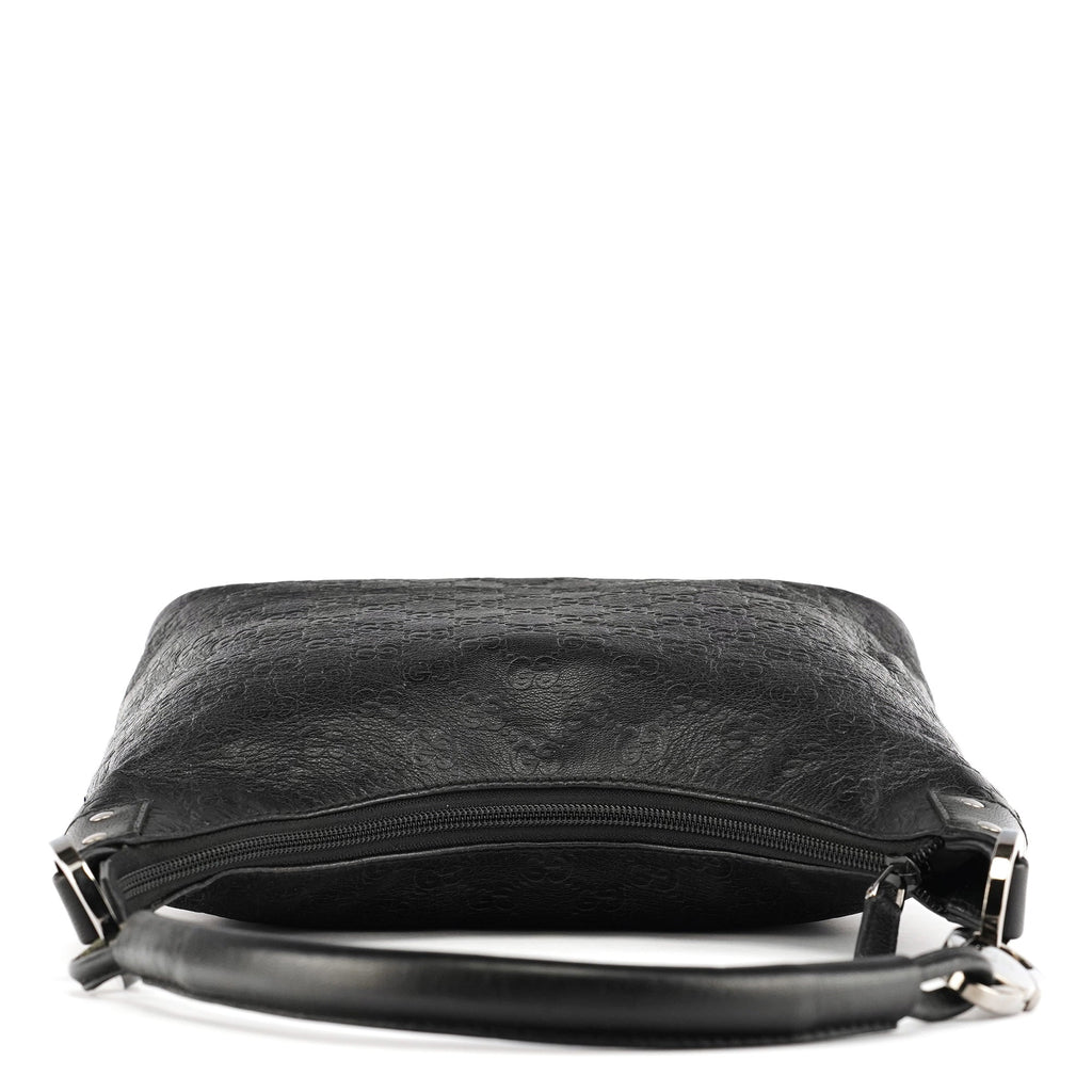 253336 Black GG Embossed Leather Shoulder Bag