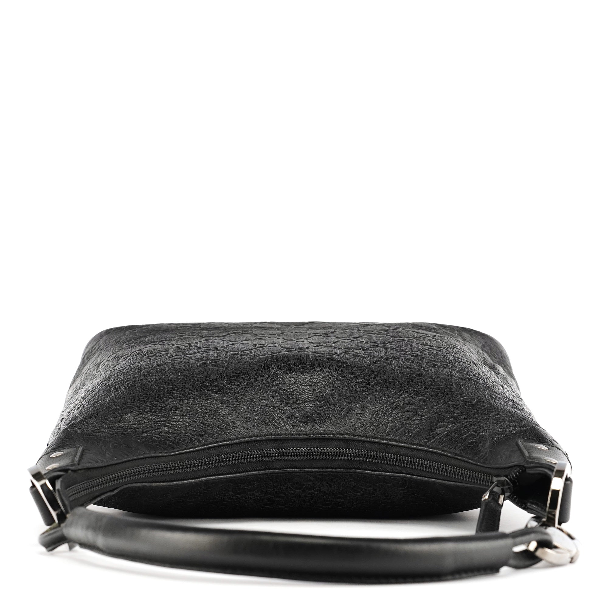 253336 Black GG Embossed Leather Shoulder Bag