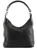 253336 Black GG Embossed Leather Shoulder Bag