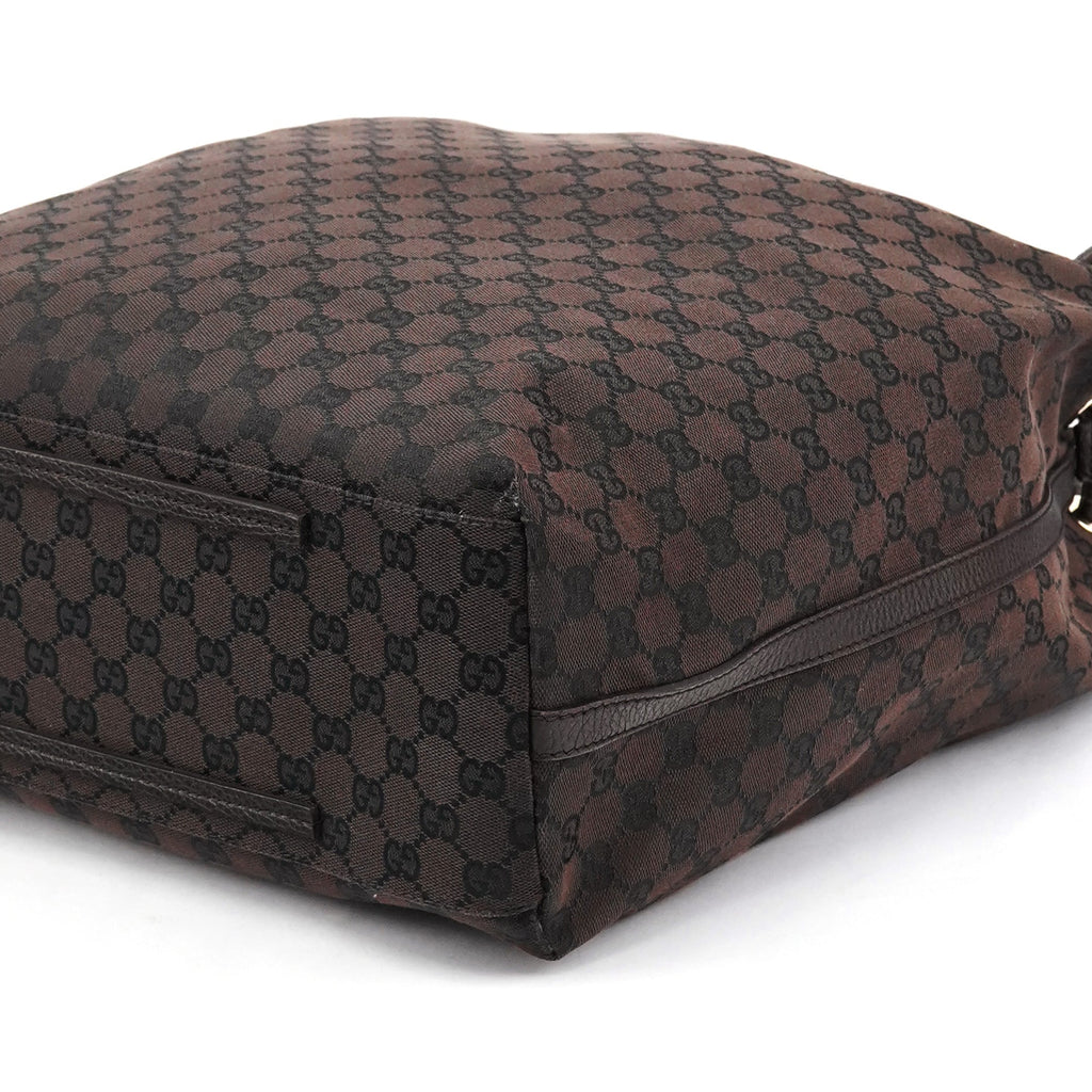 257271 Brown GG Leather Tote Bag