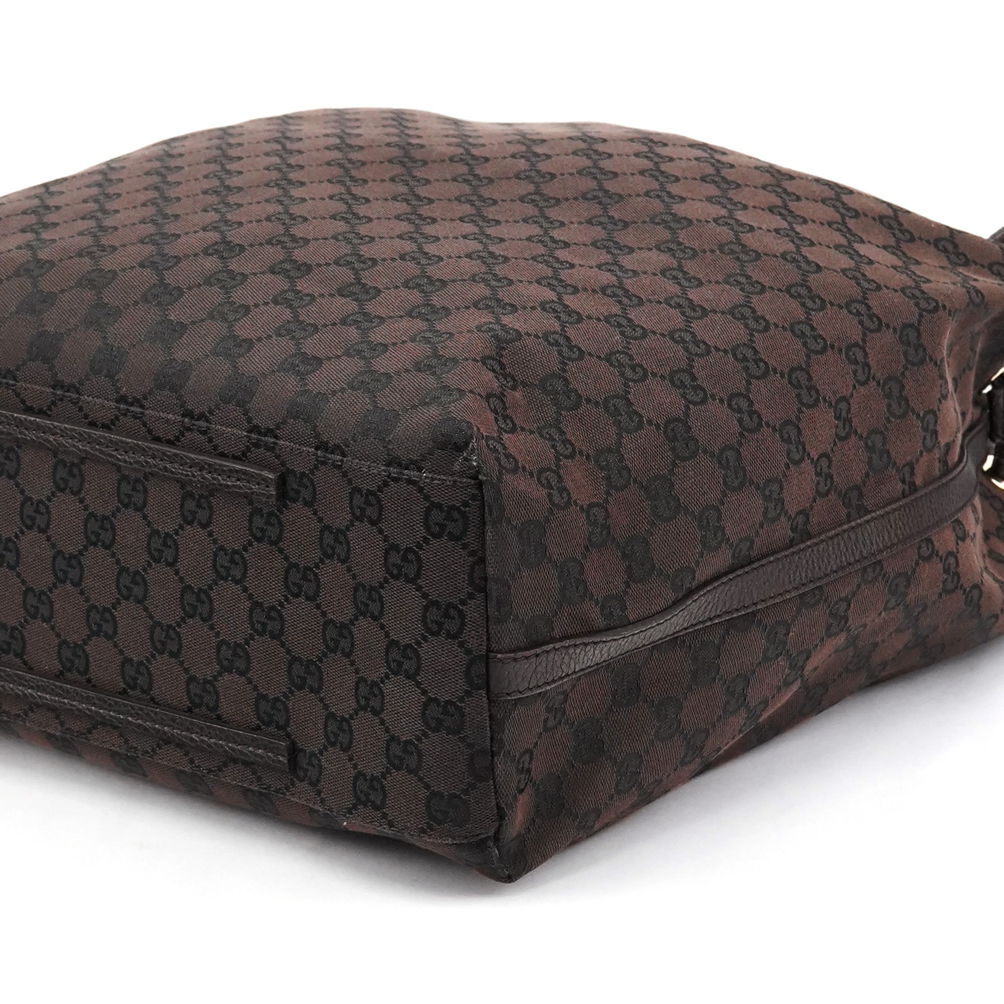 257271 Brown GG Leather Tote Bag