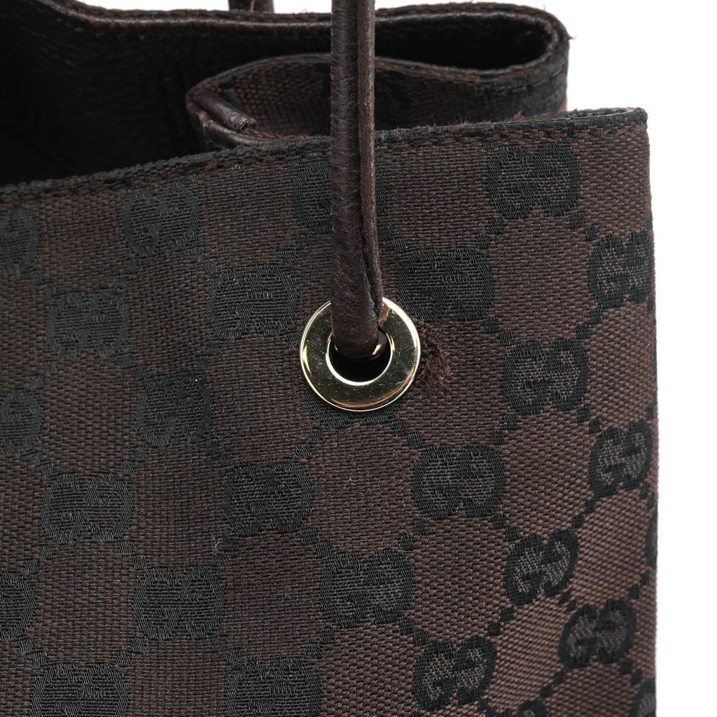 257271 Brown GG Leather Tote Bag