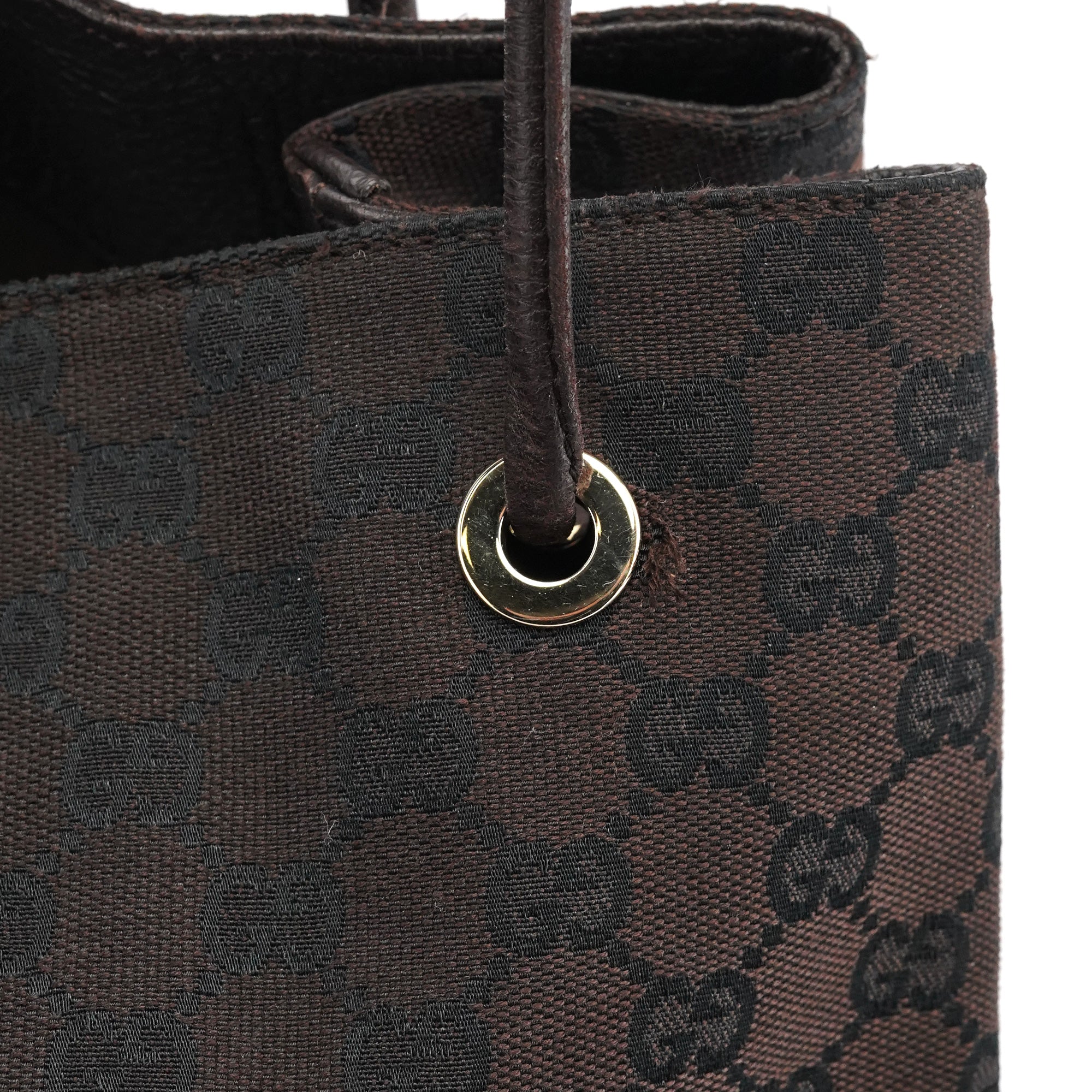 257271 Brown GG Leather Tote Bag