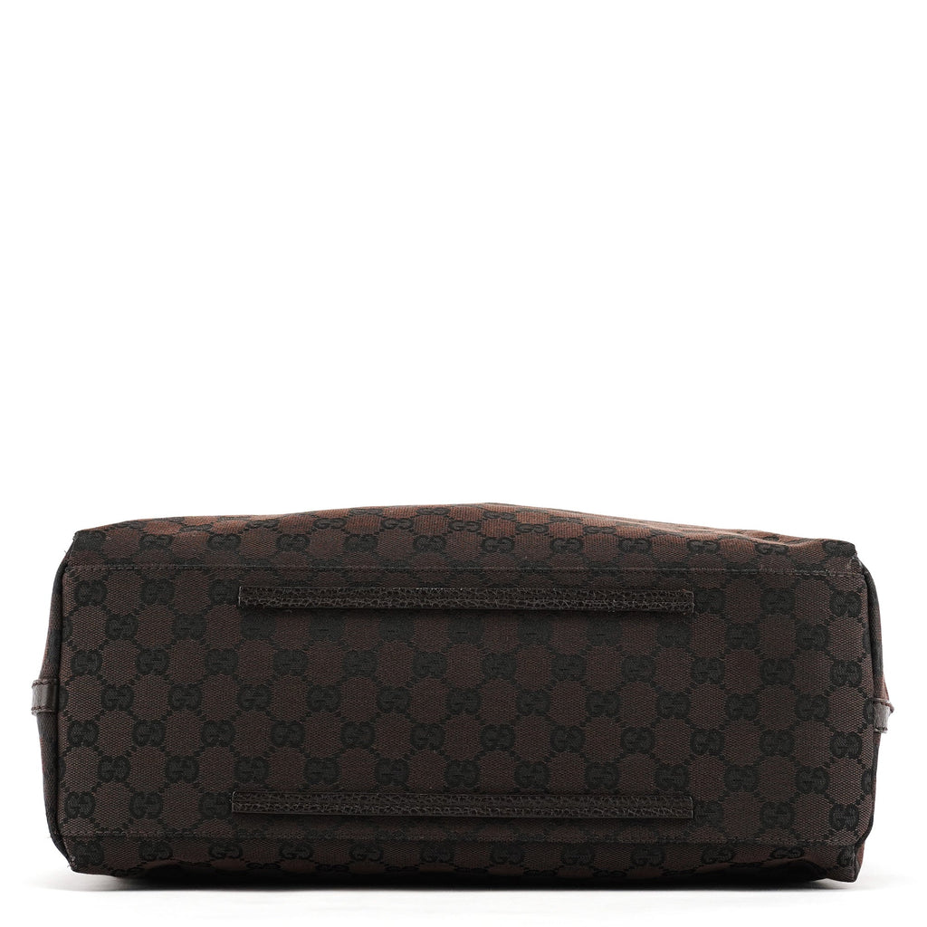 257271 Brown GG Leather Tote Bag