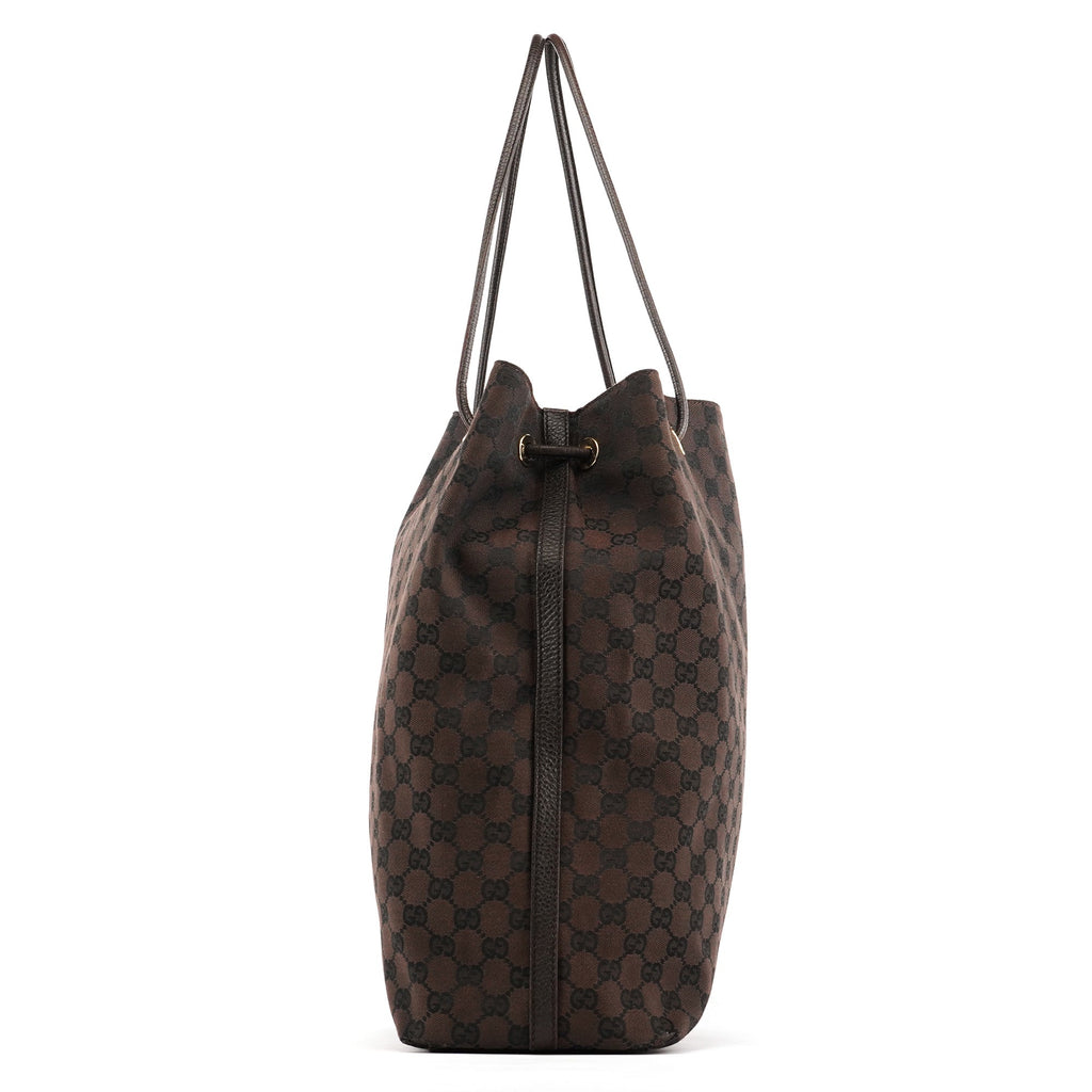 257271 Brown GG Leather Tote Bag