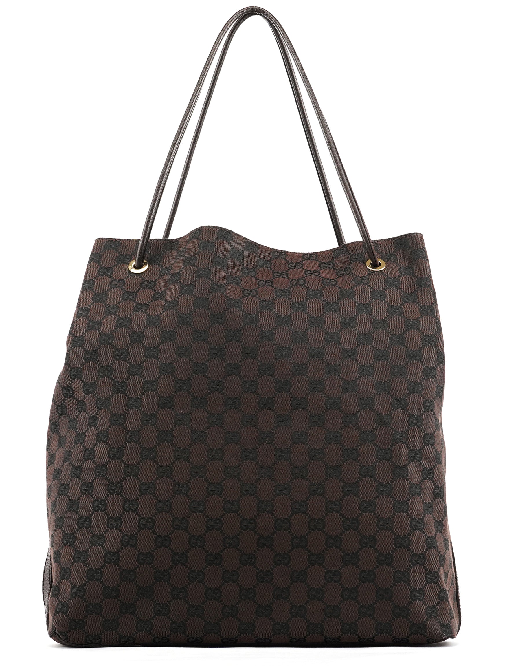 257271 Brown GG Leather Tote Bag