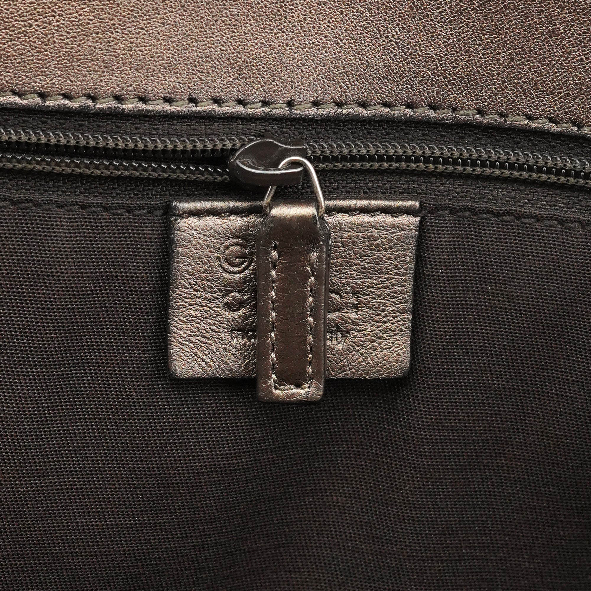 257271 Metallic GG Embossed Leather Tote Bag