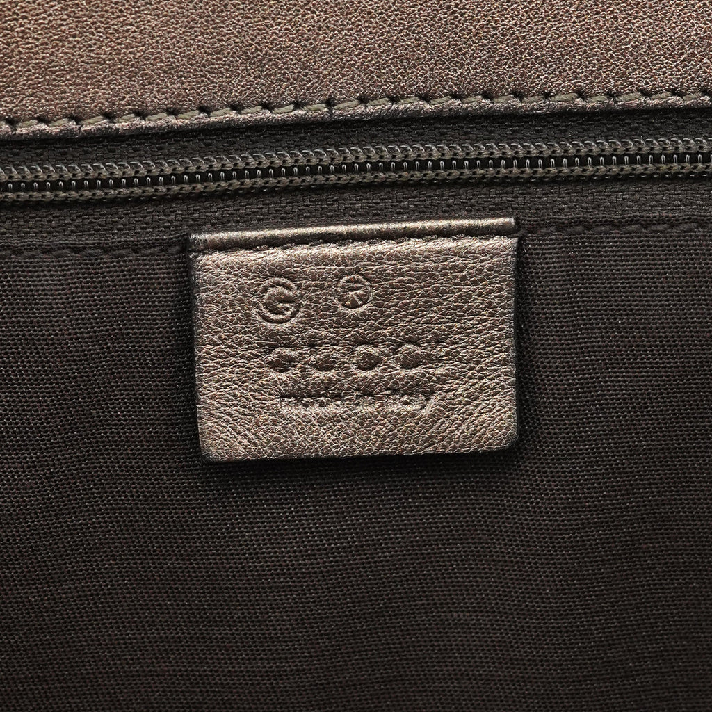 257271 Metallic GG Embossed Leather Tote Bag