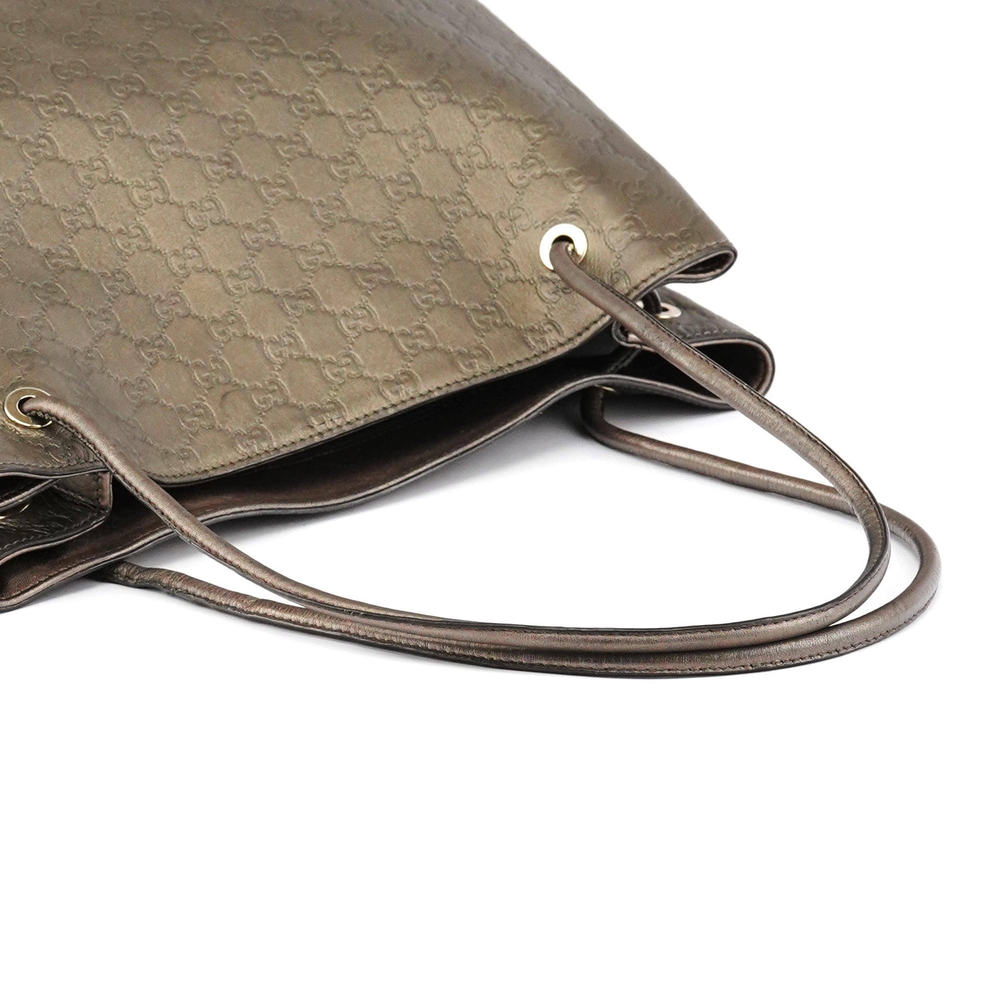 257271 Metallic GG Embossed Leather Tote Bag